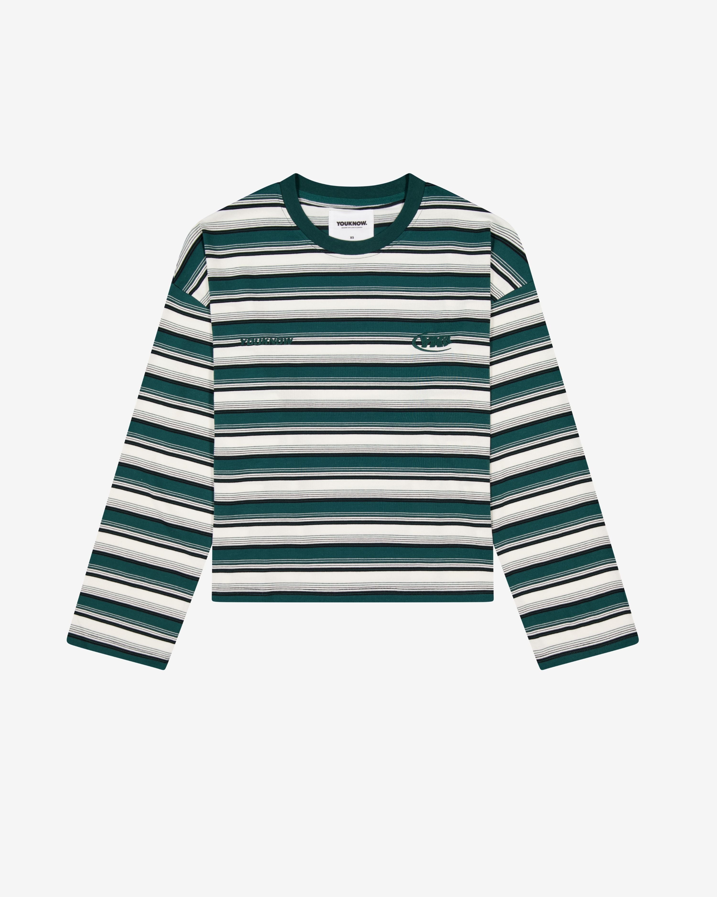 Striped Boxy Longsleeve | Teal Stripe
