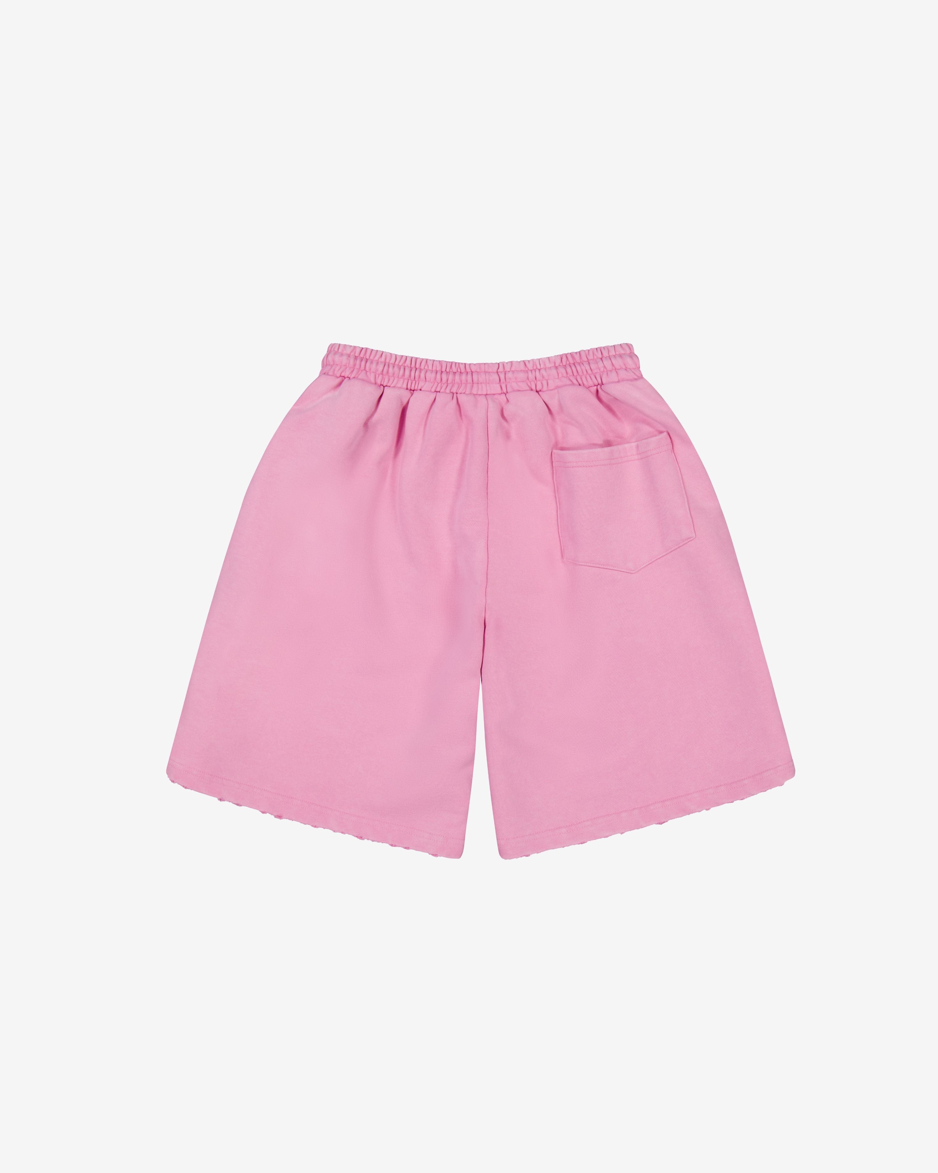 Distressed Logo Shorts | Washed Pink