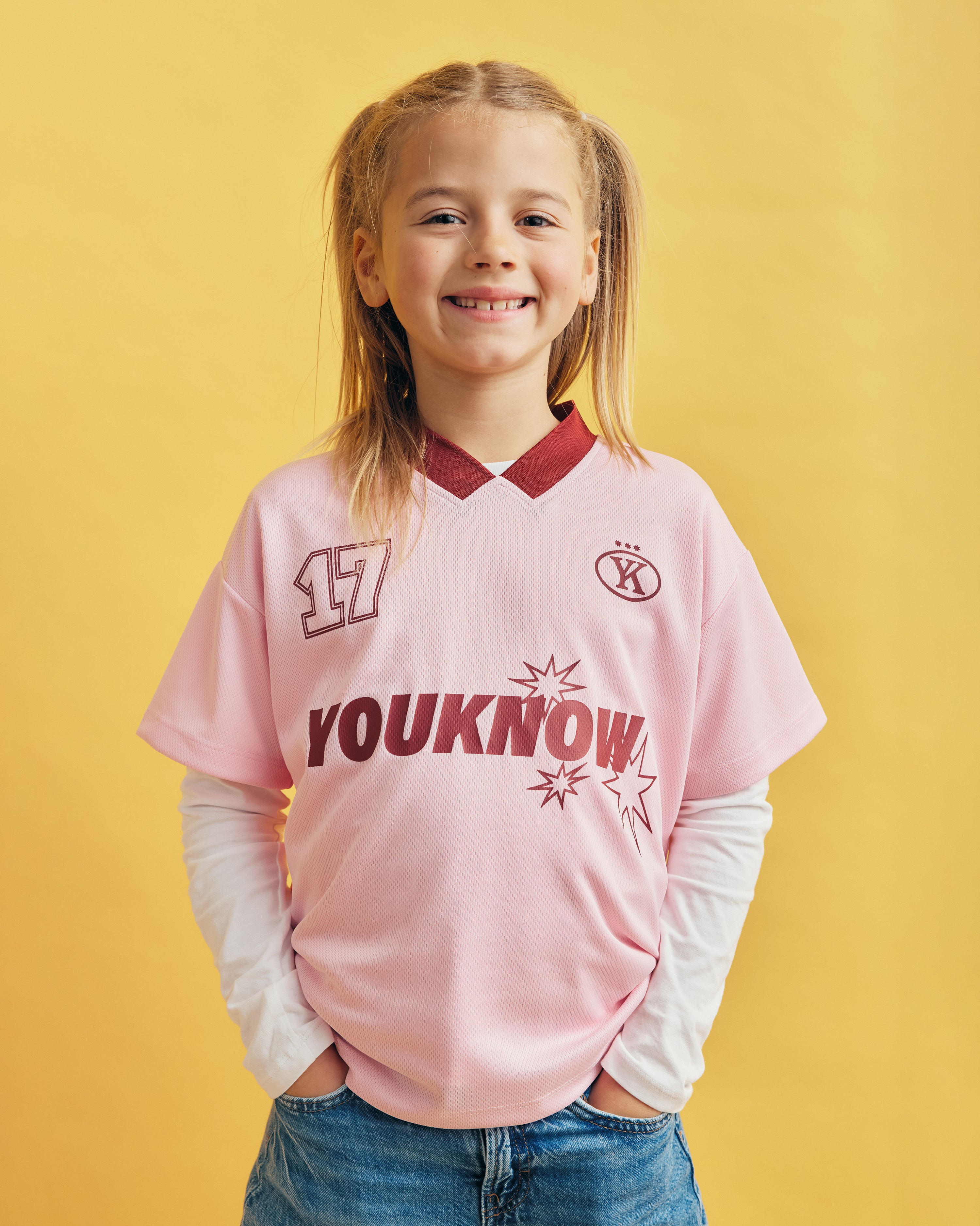 Kids Football Top | Pink