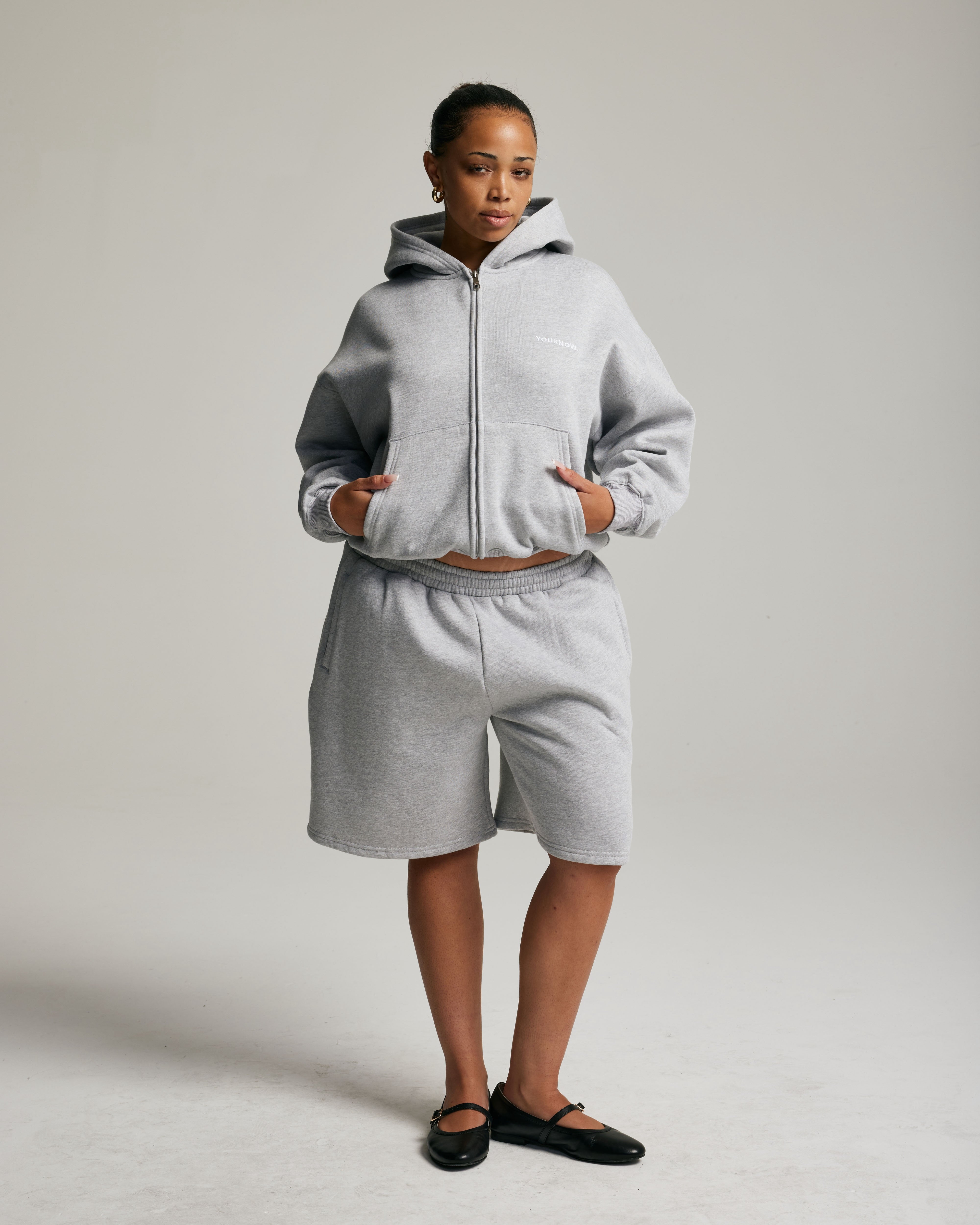 Core Zip Up Hoodie | Heather Grey