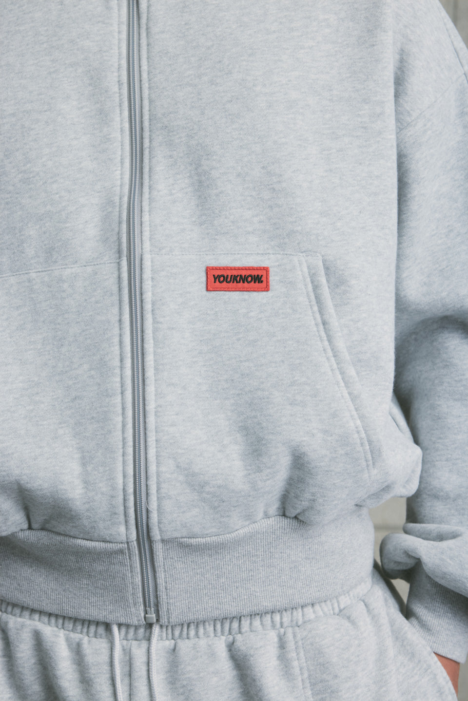 Brushed Fleece Track Jacket | GREY MARLE