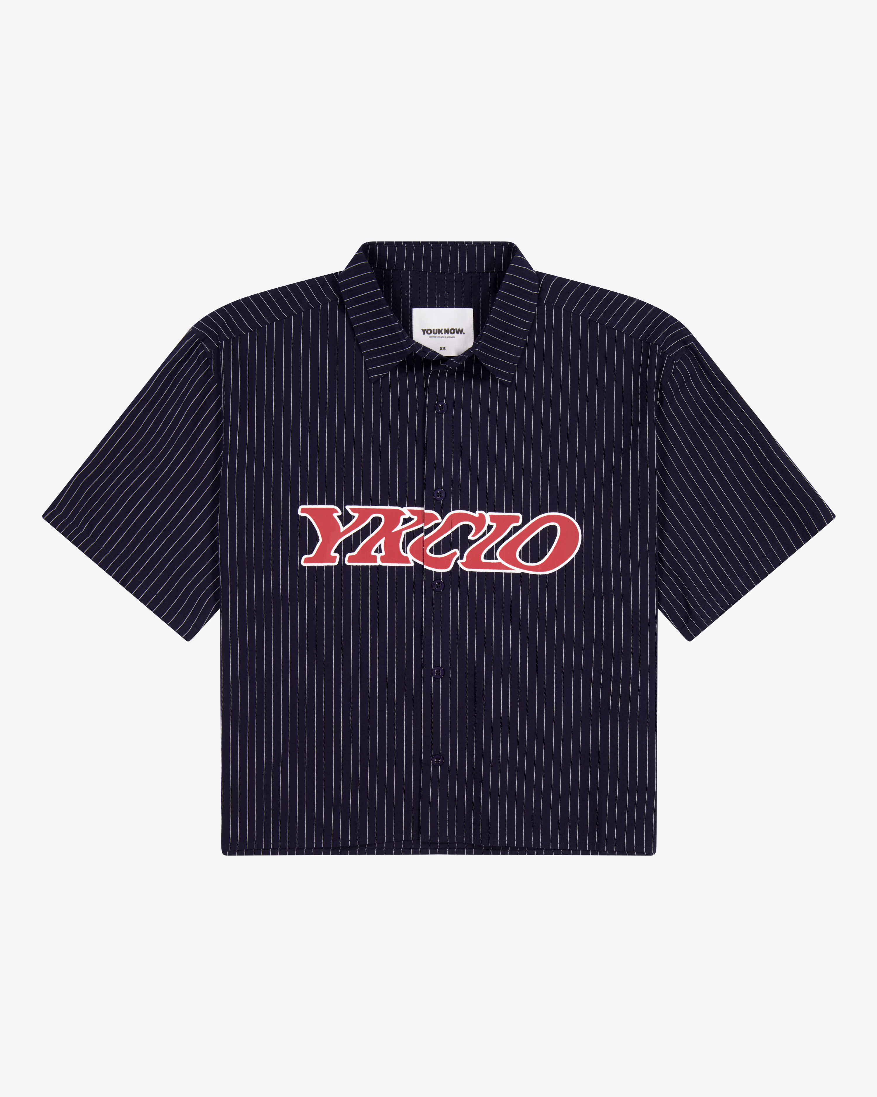 YKClo Box Shirt | NAVY PINSTRIPE