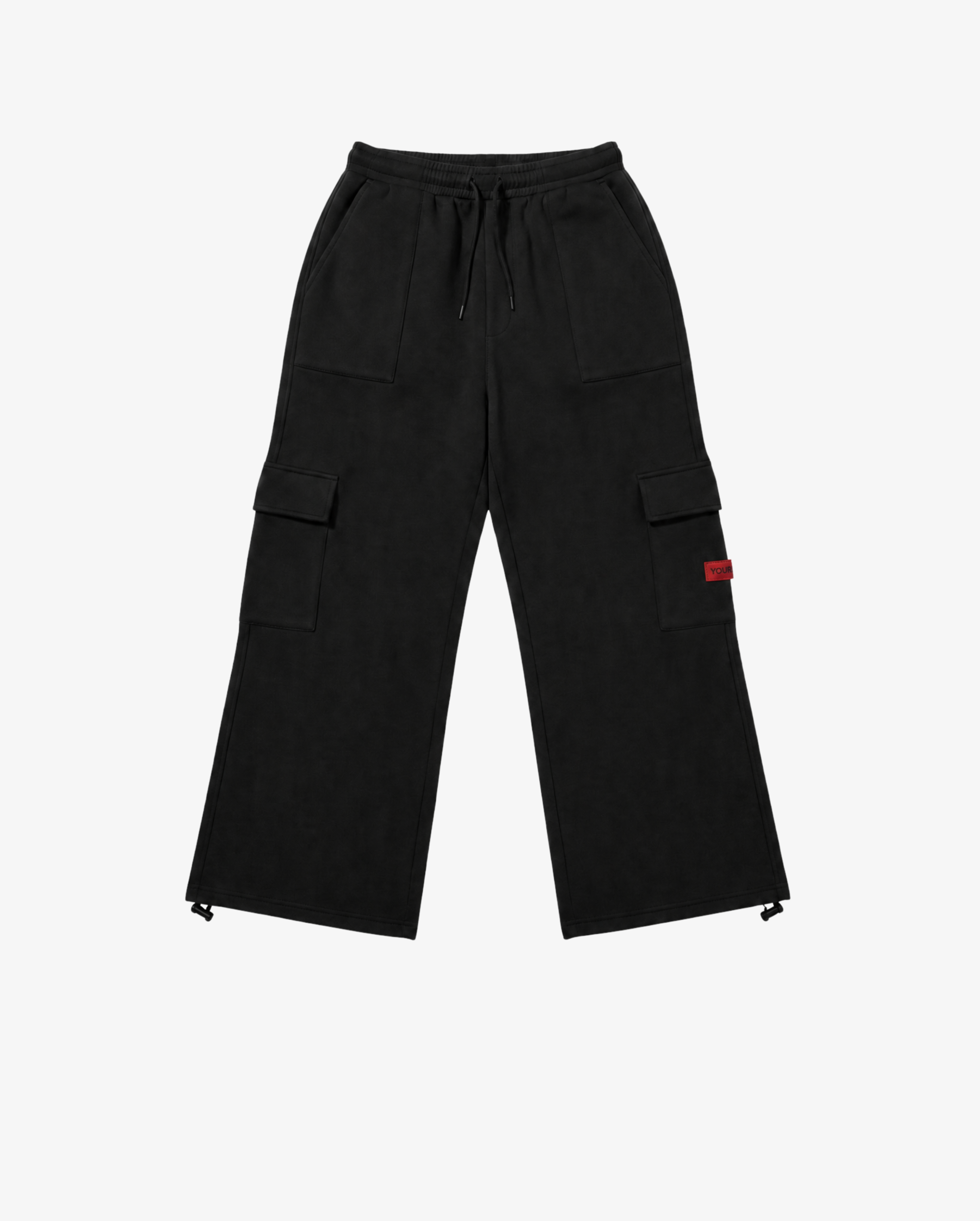 Brushed Fleece Cargo Sweatpant | Black-1