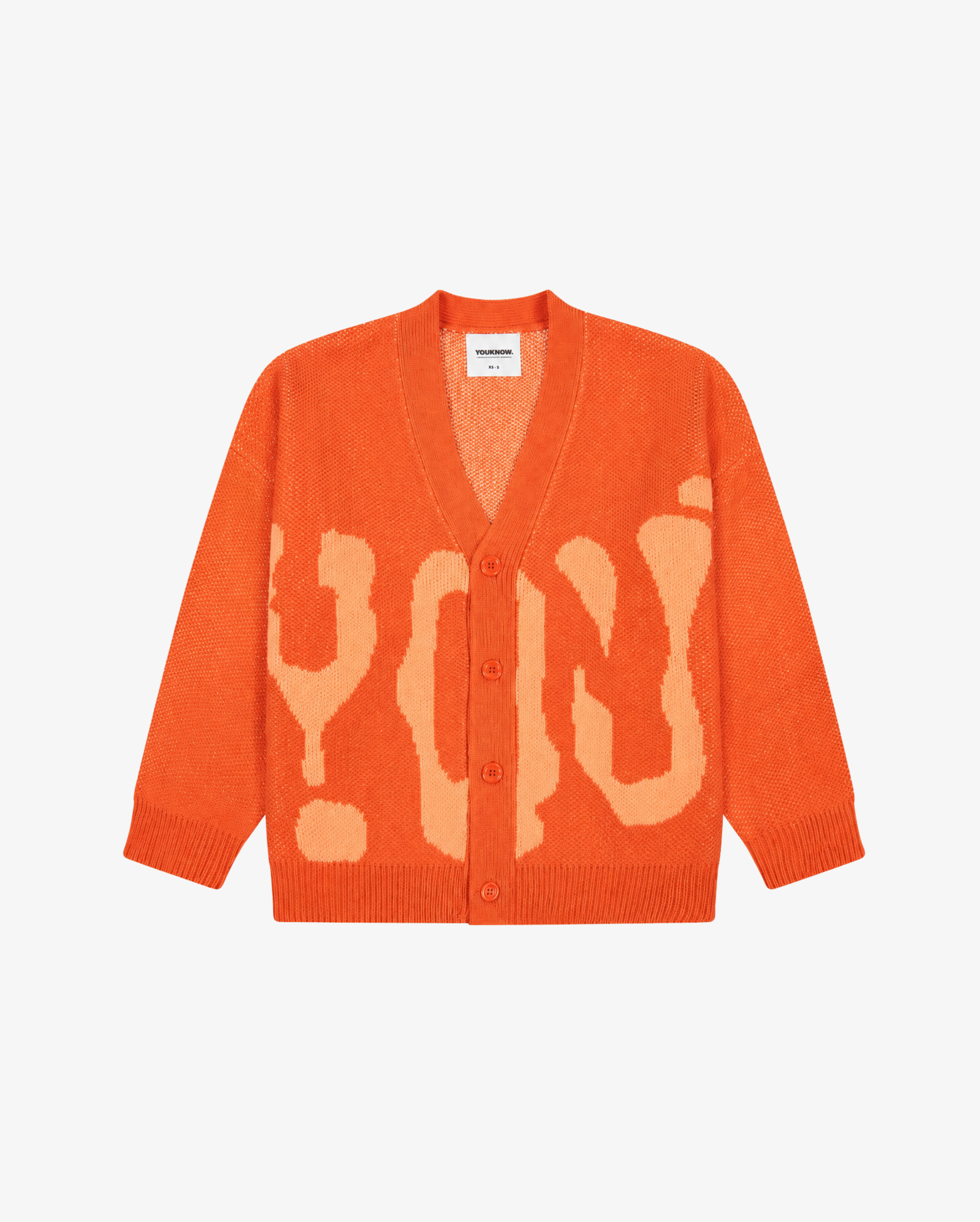 Jacquard Knit Cardigan | Orange