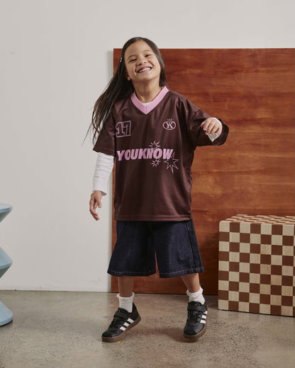 Kids Football Top | Chocolate
