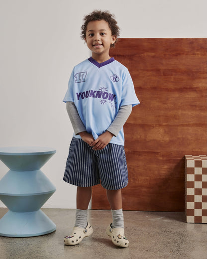 Kids Football Top | Light Blue