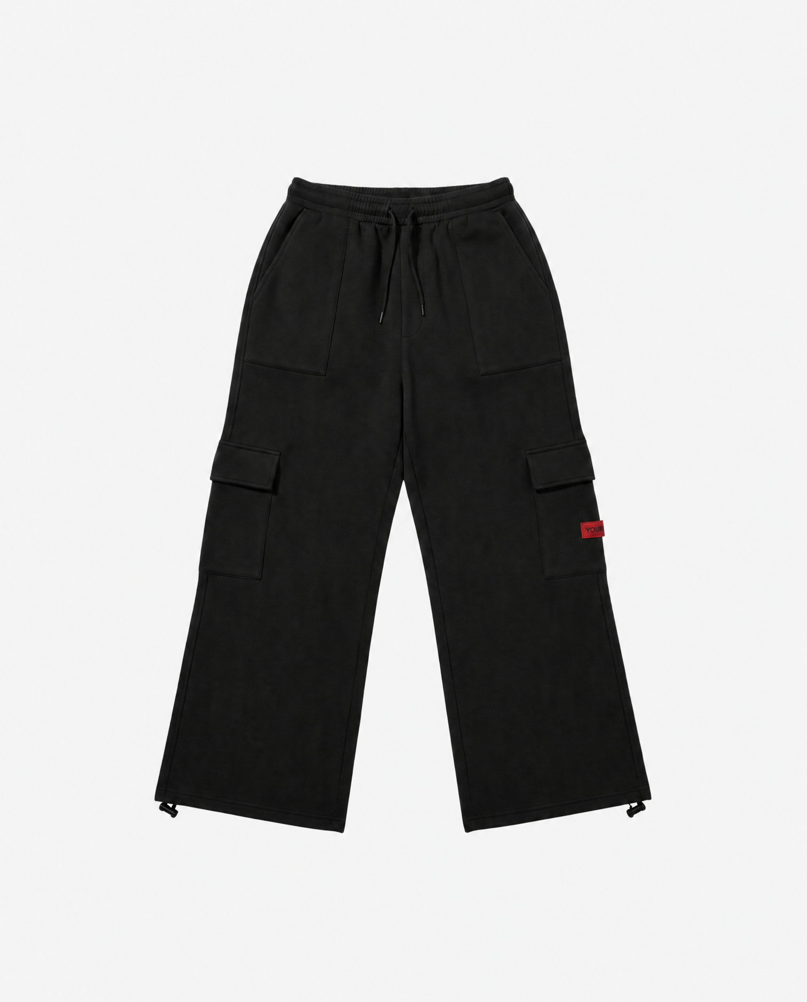 Brushed Fleece Cargo Sweatpant | Black
