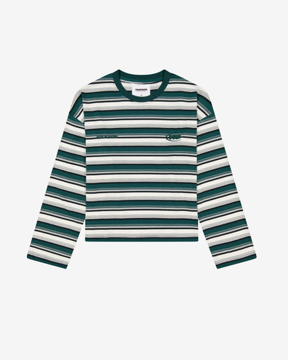 Striped Boxy Longsleeve | Teal Stripe