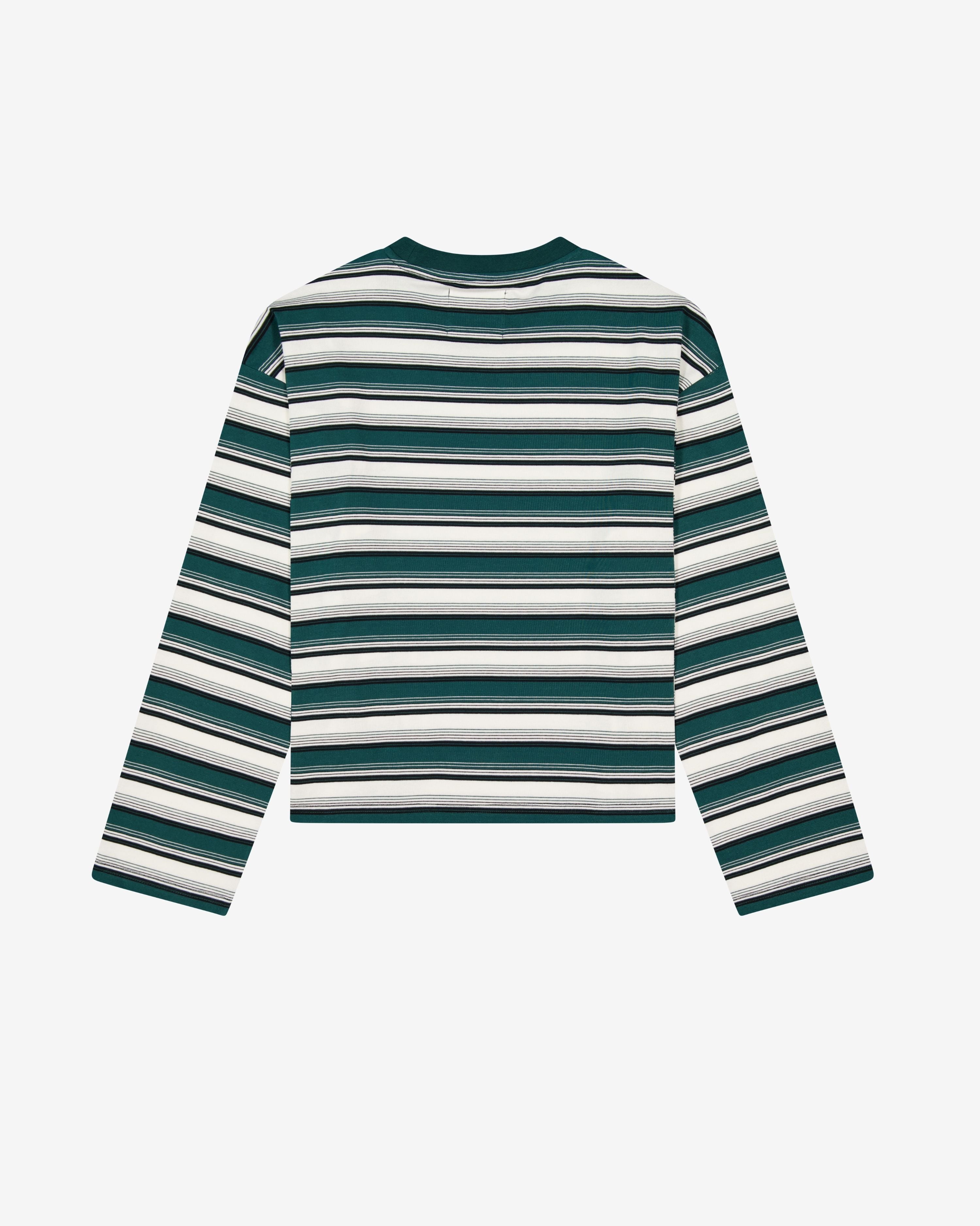 Striped Boxy Longsleeve | Teal Stripe