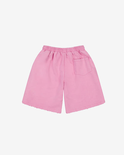 Distressed Logo Shorts | Washed Pink