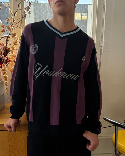 Knit Football Jersey | Burgundy Stripe