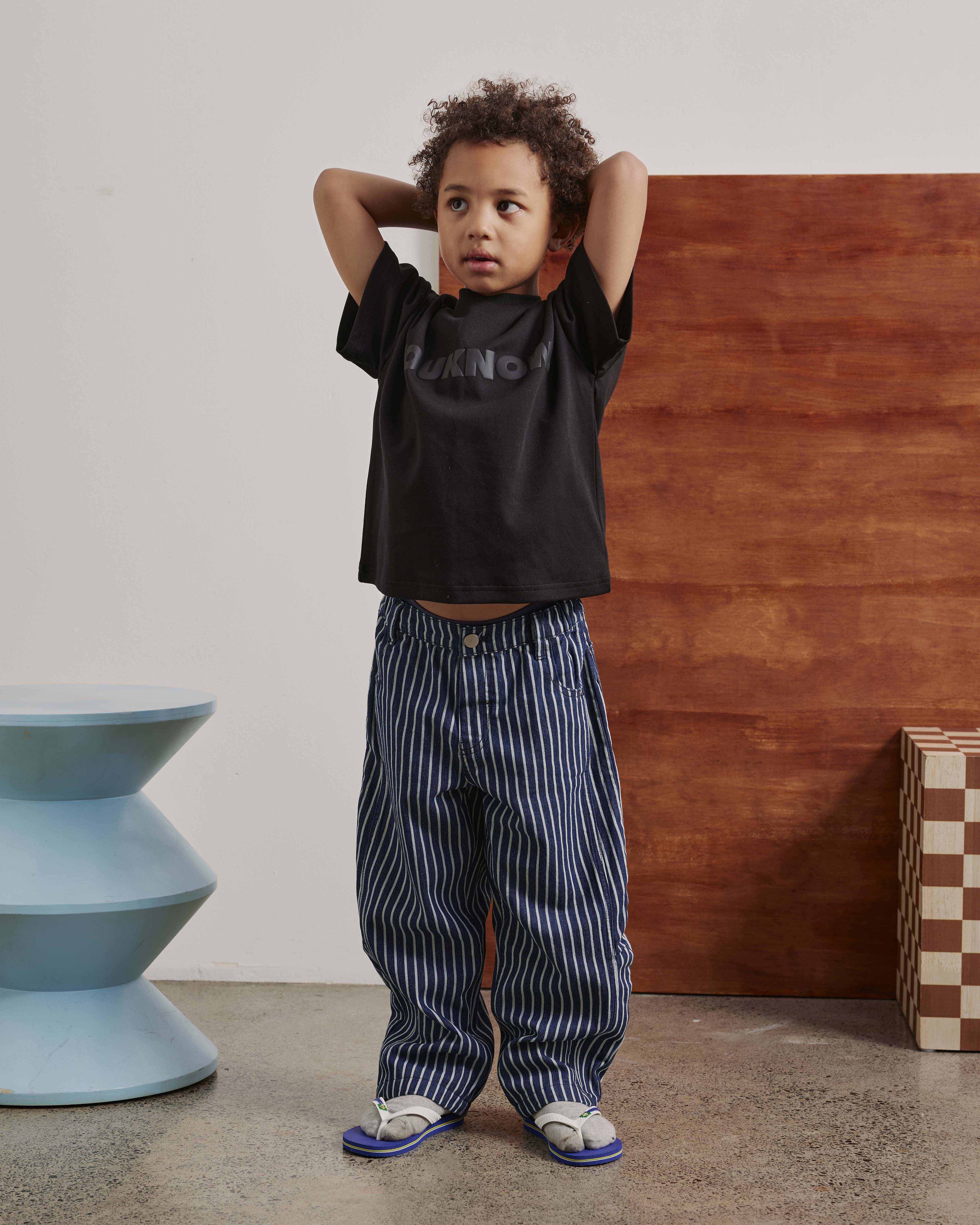 Kids Barrel Leg Jeans | Pinstripe-4
