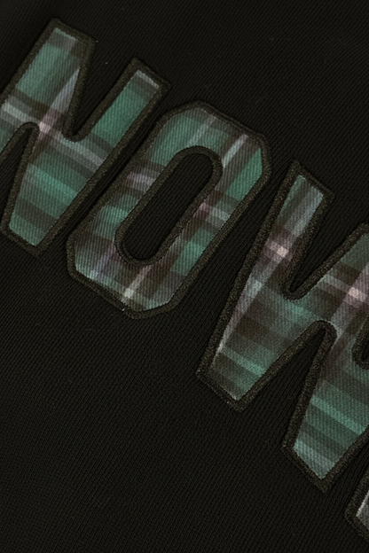 Offset Zip Up Hoodie | Black/Tartan