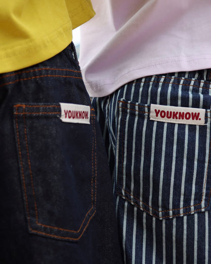 Kids Denim Jort | Pinstripe