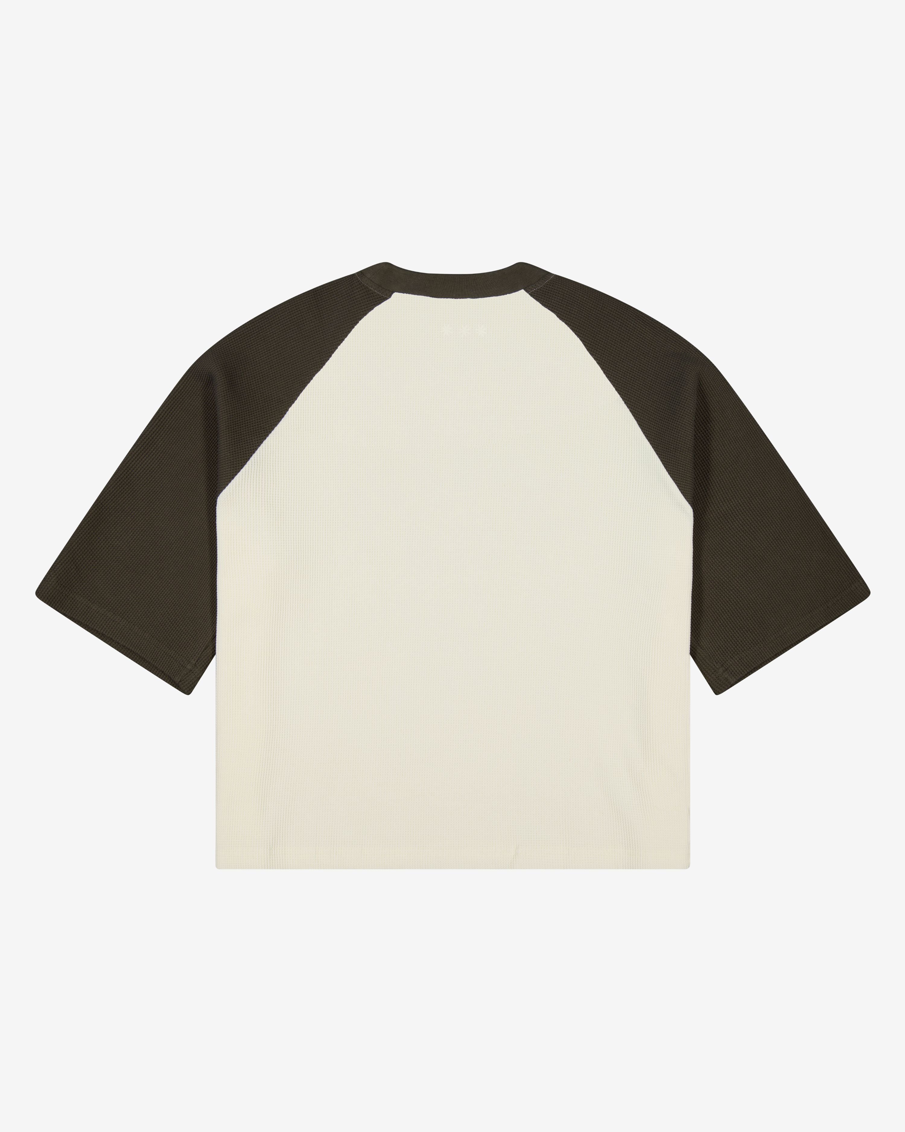 Raglan Waffle Tee | Charcoal/Cream