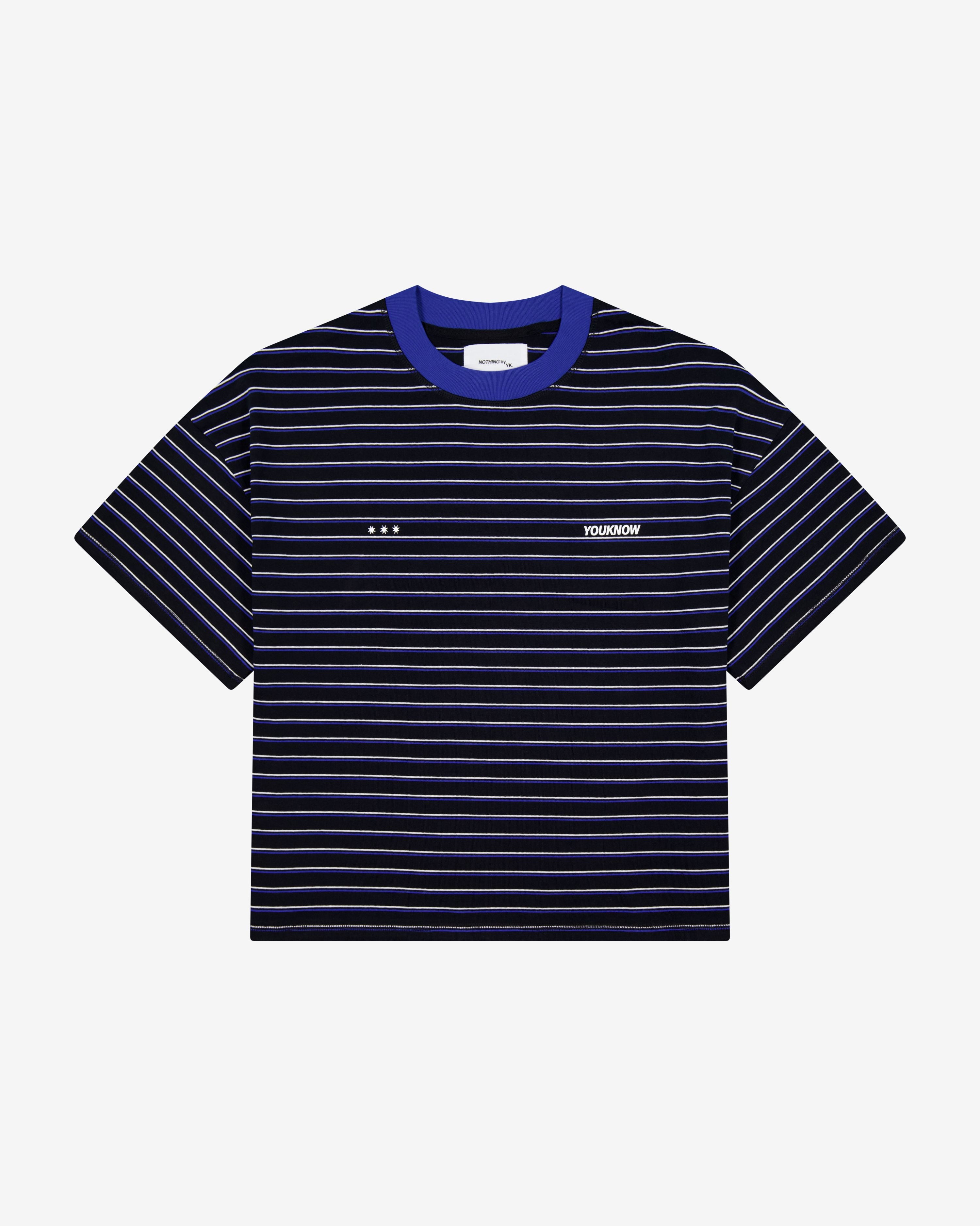 Striped YK Tee | Black/Blue Stripe