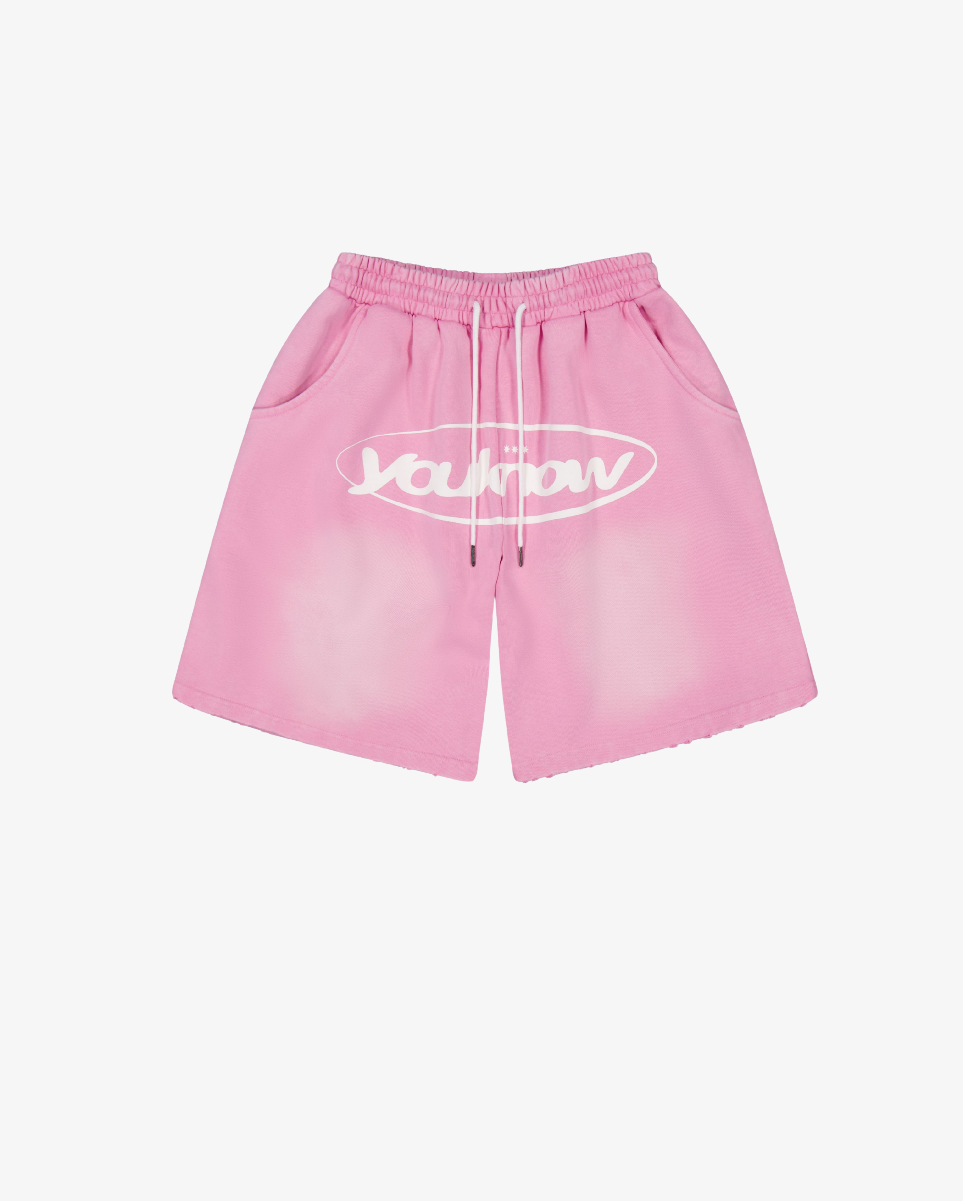 Distressed Logo Shorts | Washed Pink
