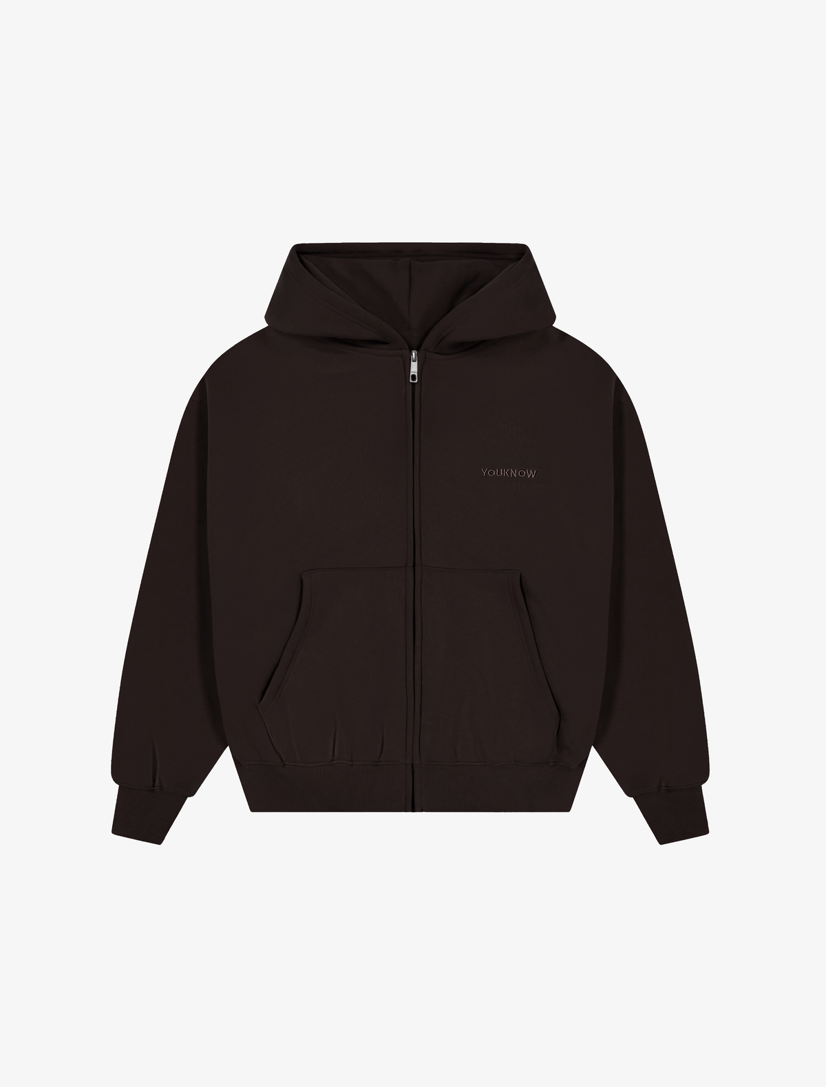 Core Essentials Zip Up Hoodie | Brown