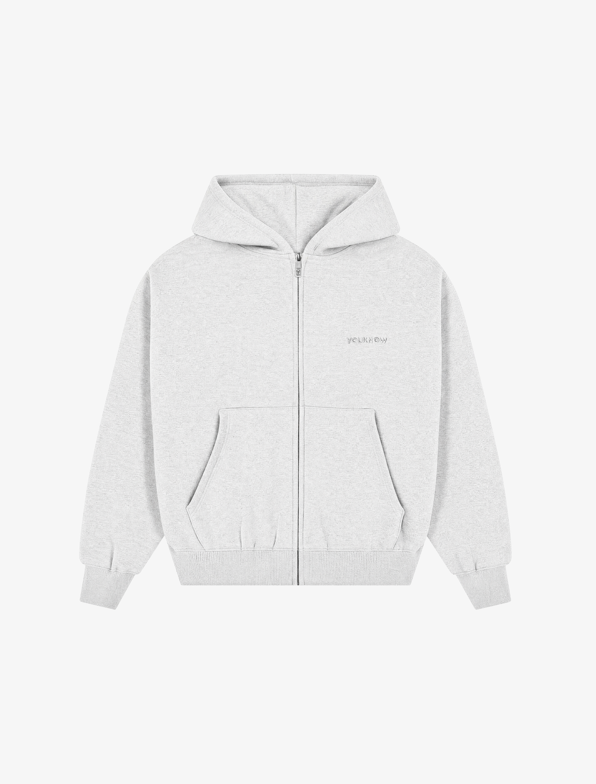 Core Essentials Zip Up Hoodie | White Marle