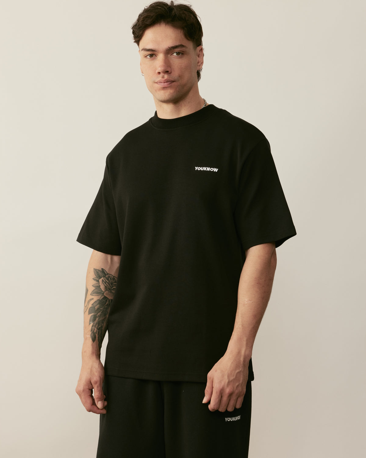 Core Essentials Relaxed Tee | Black-4