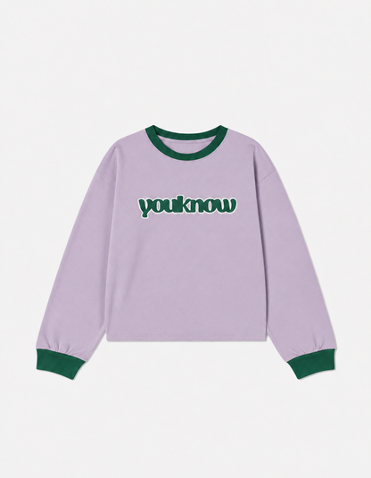 Kids Contrast Long Sleeve Tee | Lilac