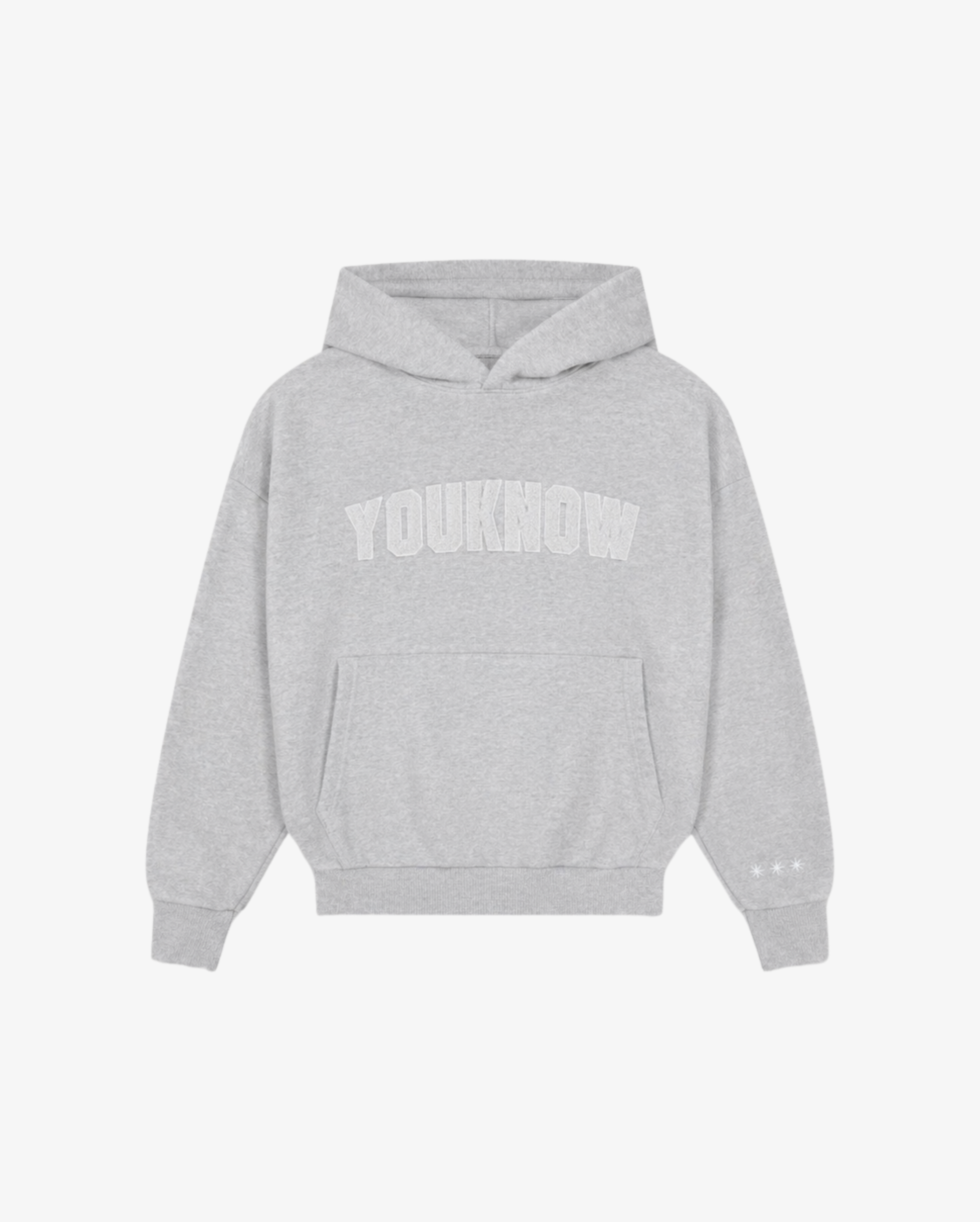 Chenille Hoodie | White Marle-1