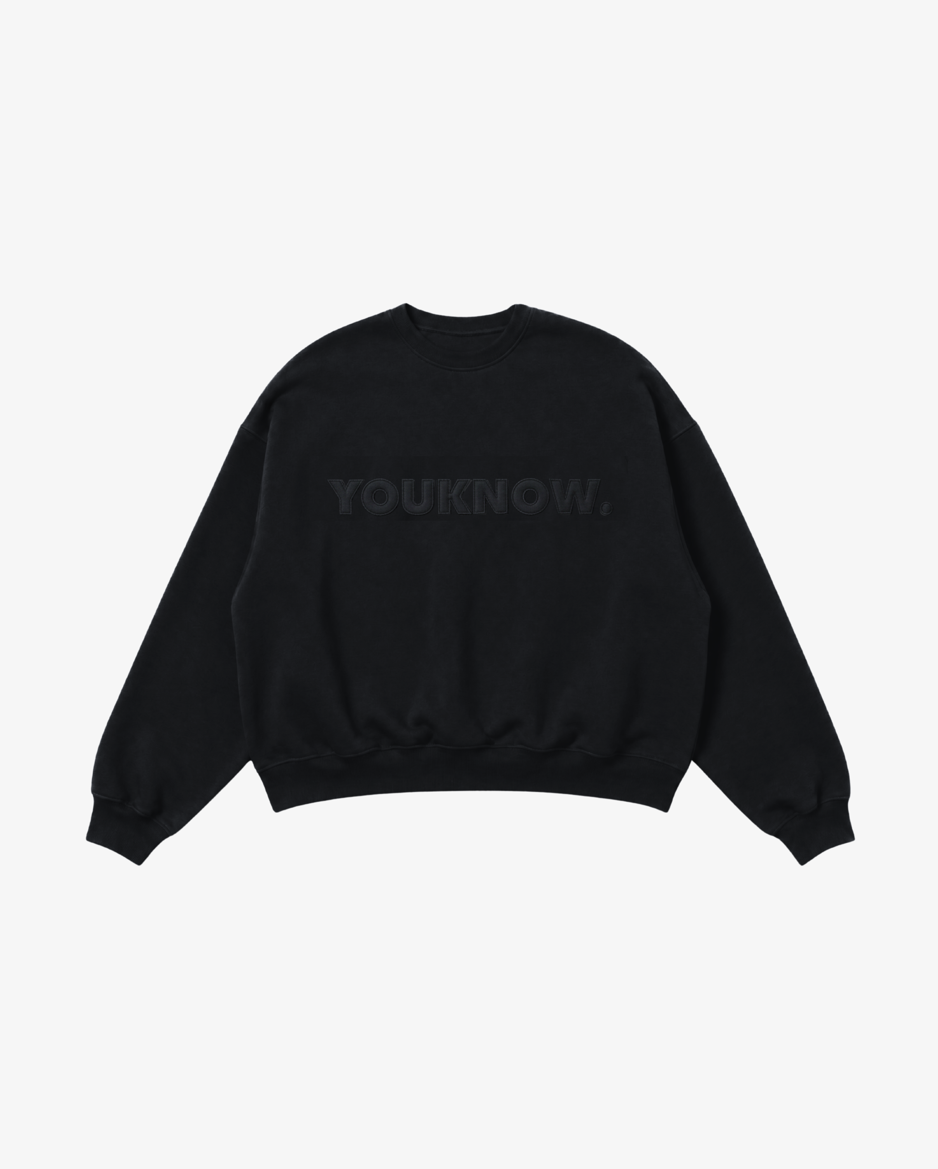 Applique Block Crew | Black/Black