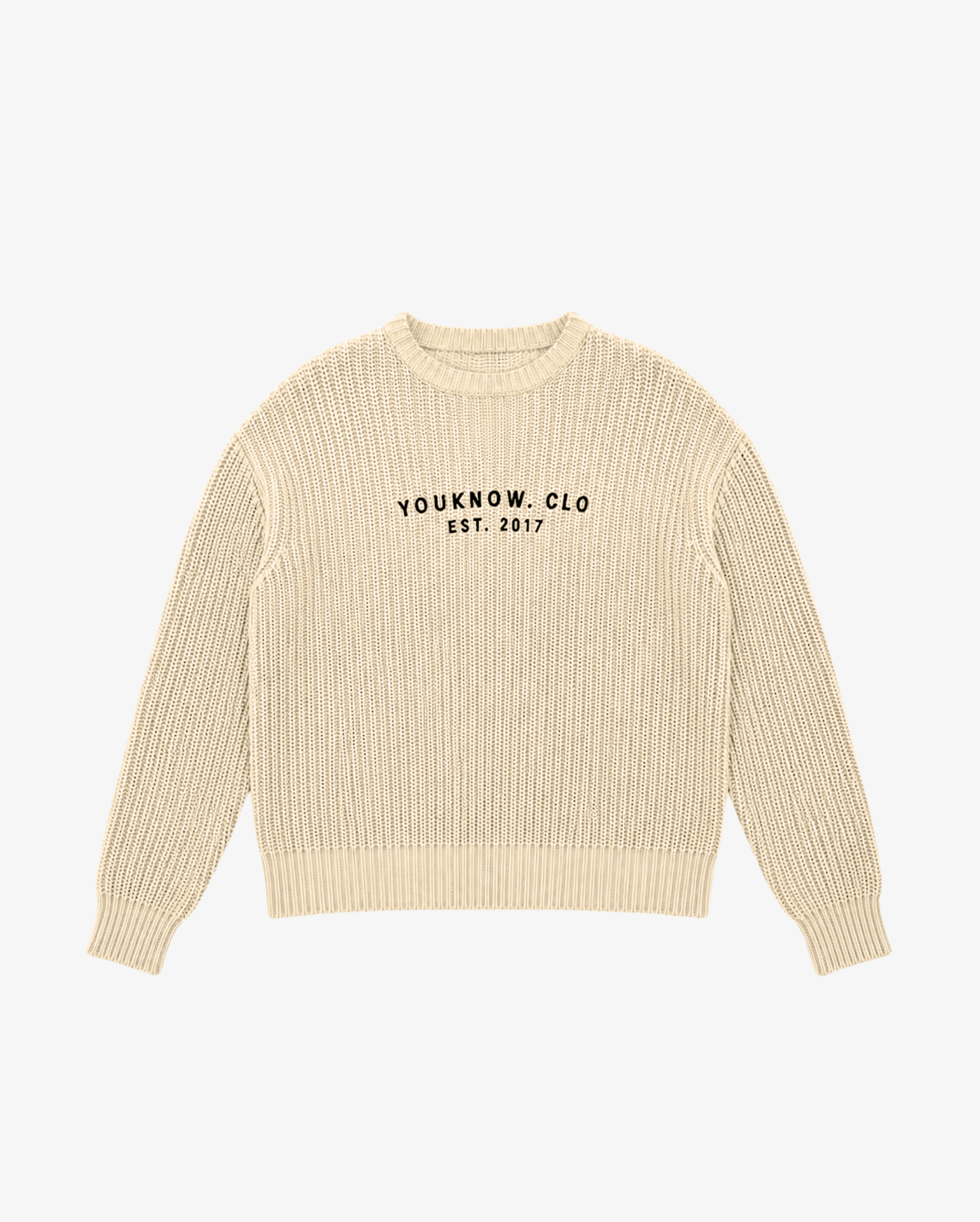 Knit Chunky Crew Sweater | Wheat
