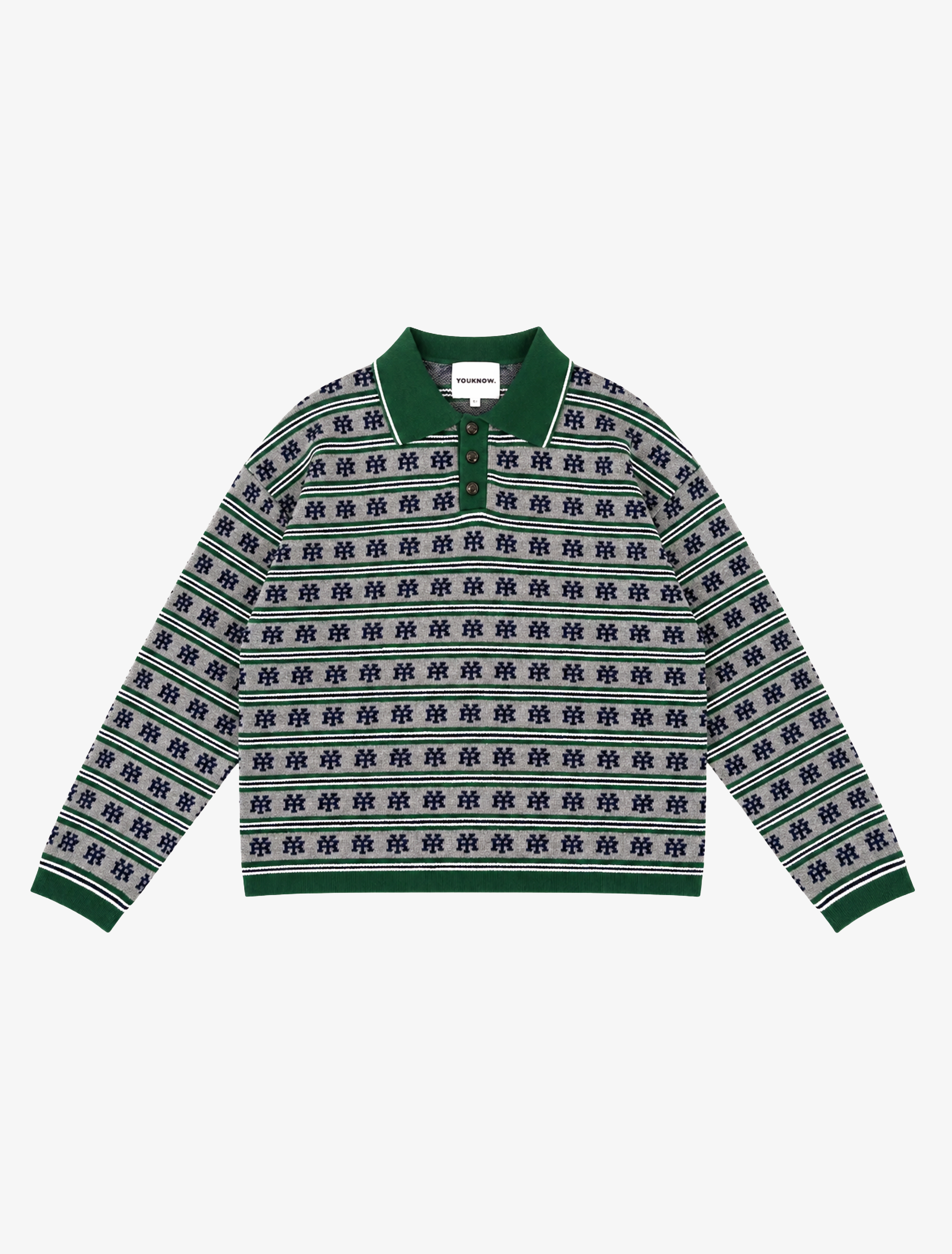 Heritage Knit Polo Sweater | Grey