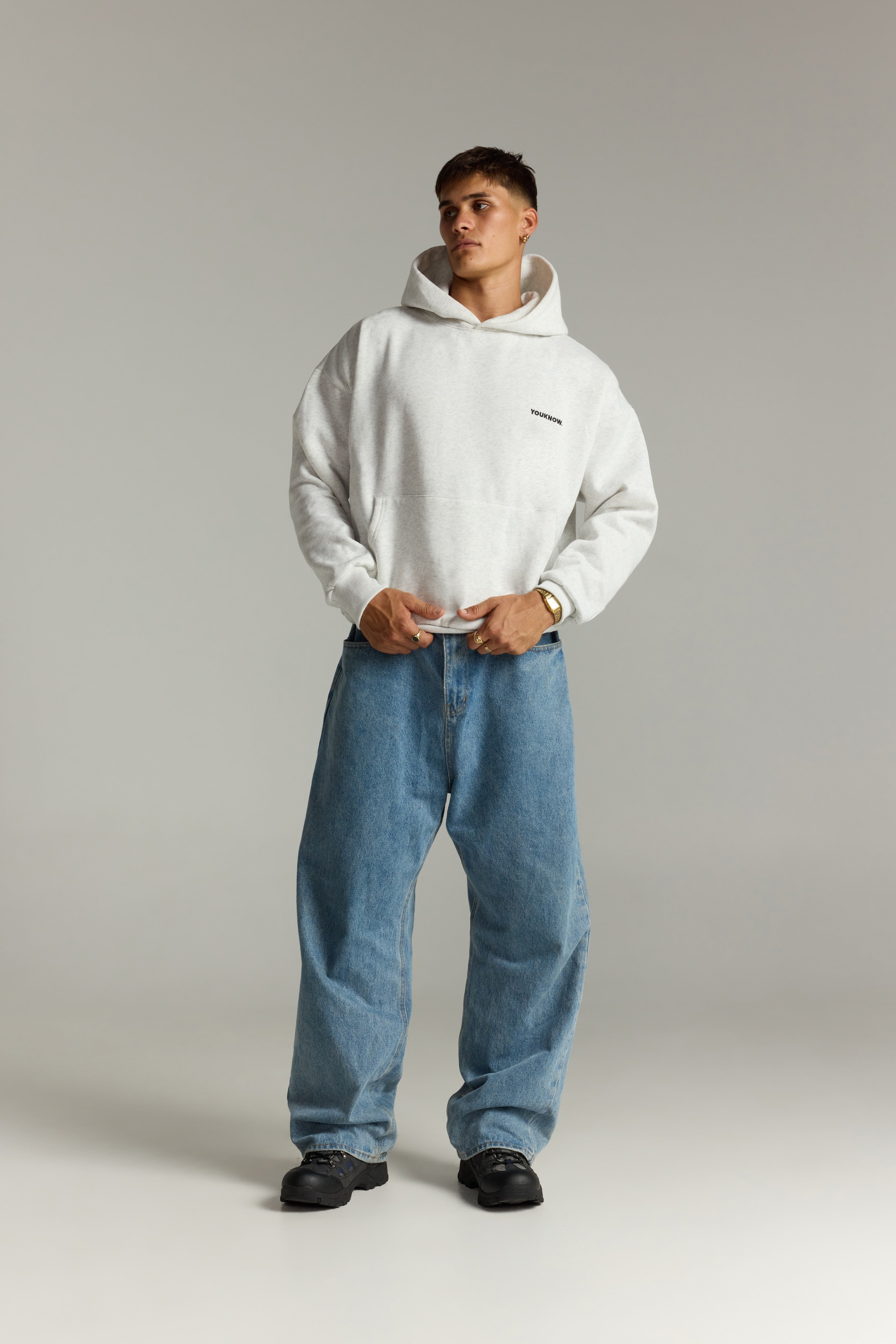 Core Box Hoodie | White Marle