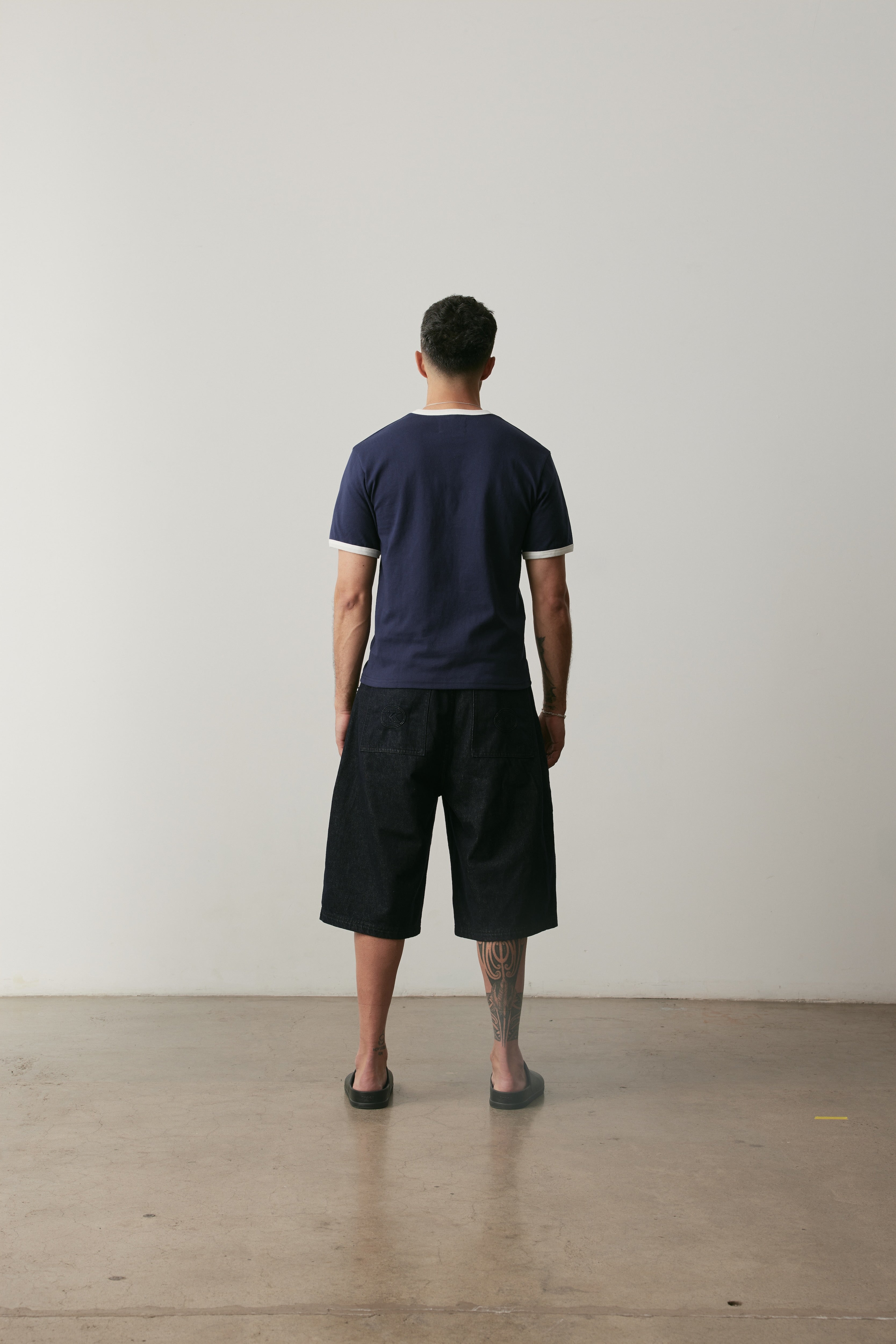 Shrunken Ringer Tee | Navy