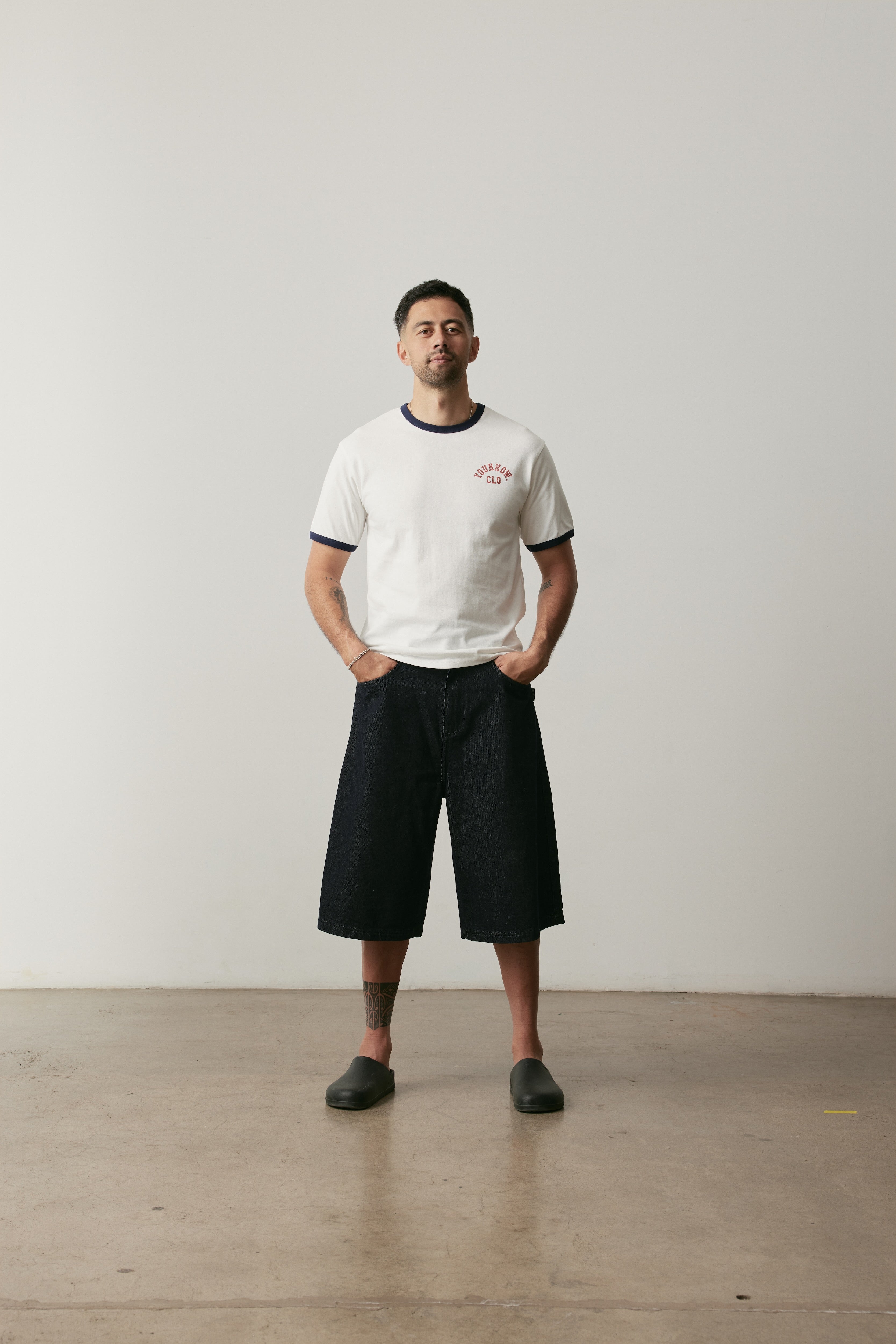 Shrunken Ringer Tee | White