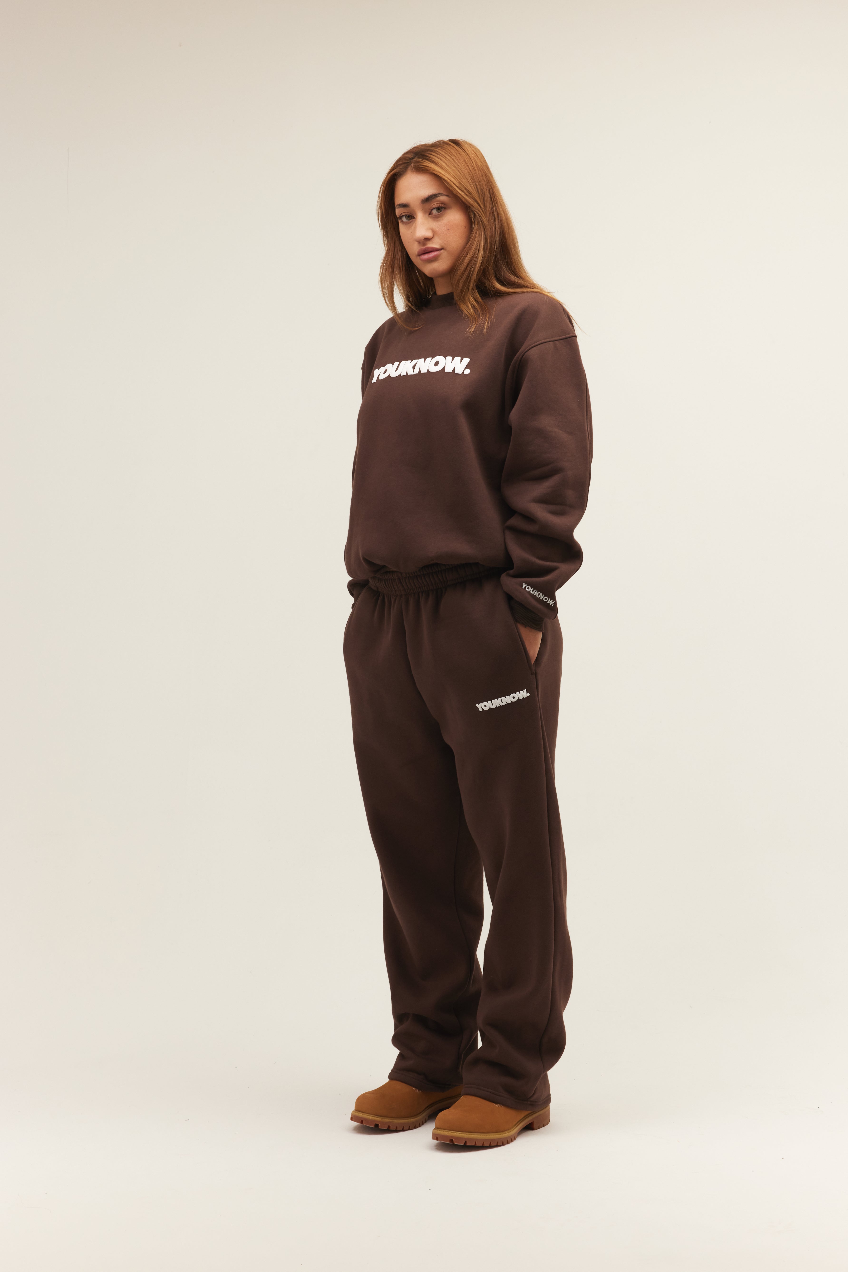 Block Crewneck | Brown-5