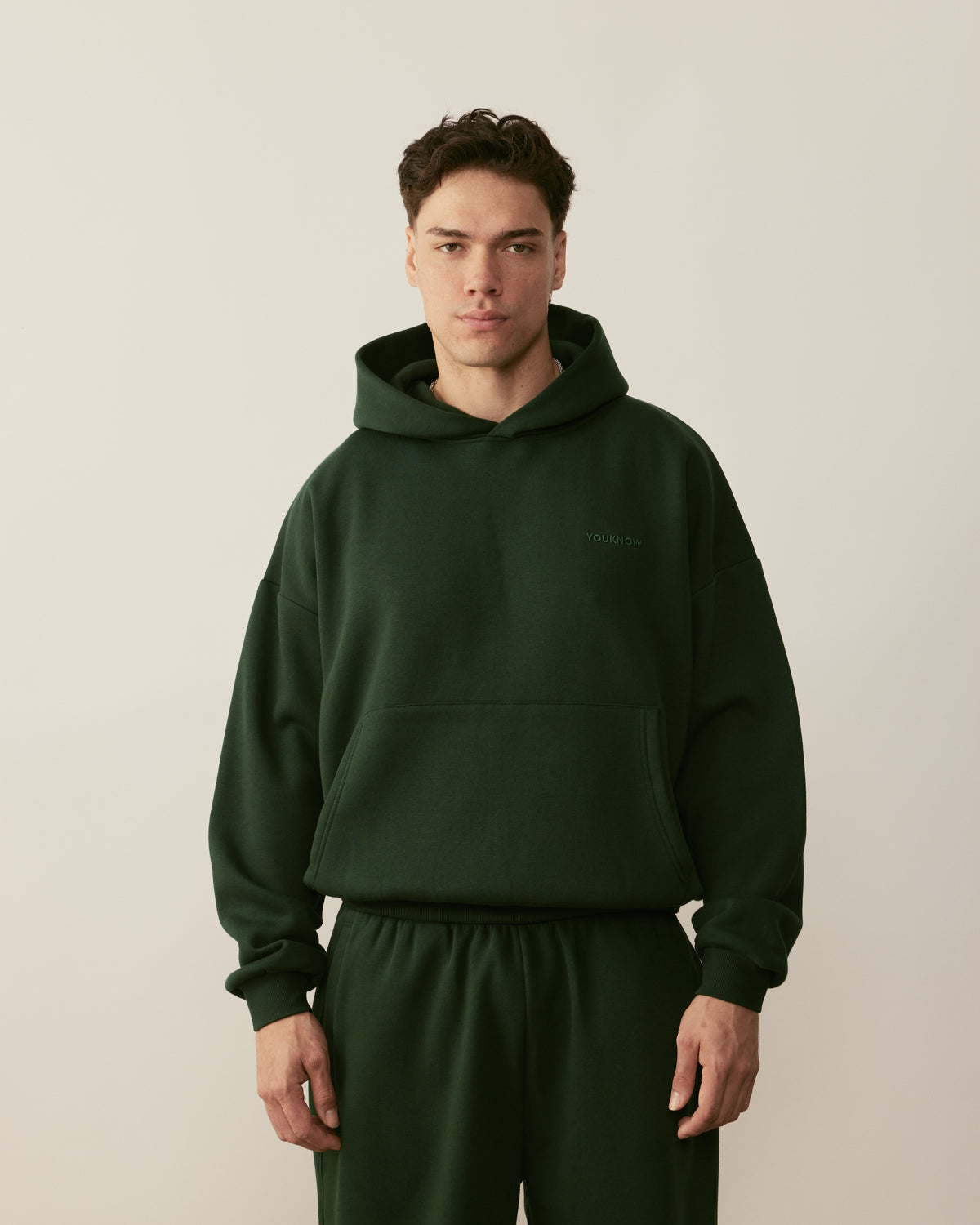 Core Essentials Box Hoodie | Forest Green