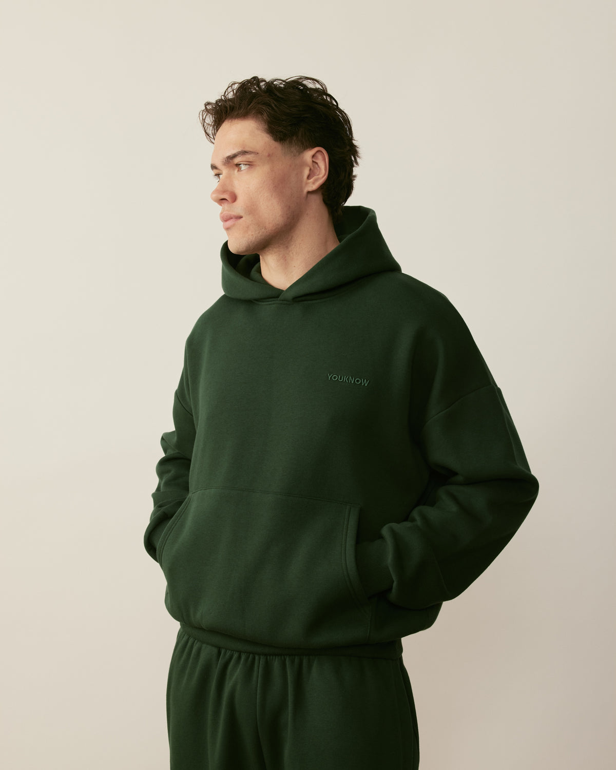 Core Essentials Box Hoodie | Forest Green-5