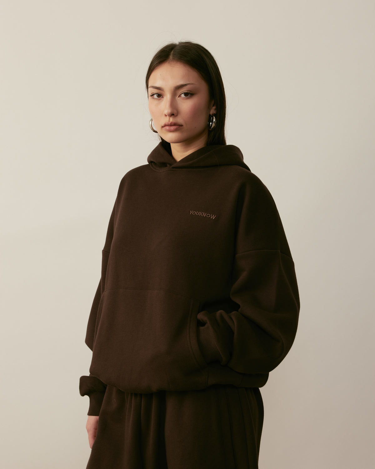 Core Essentials Box Hoodie | Brown
