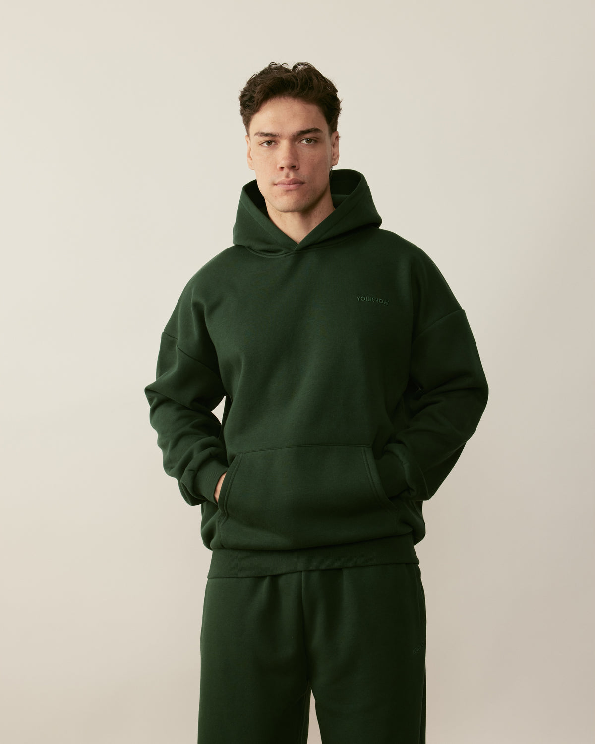 Core Essentials Relaxed Hoodie | Forest Green
