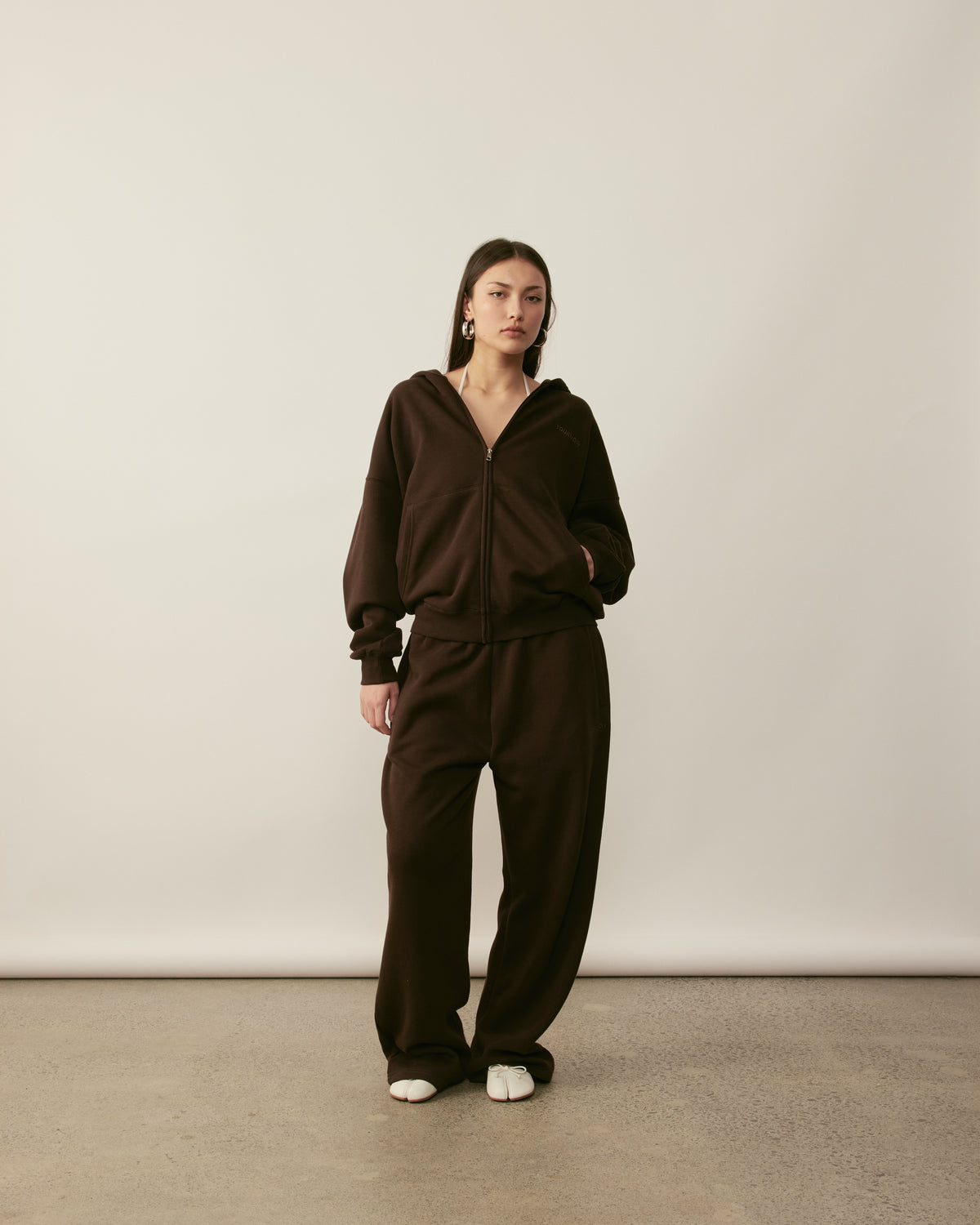 Core Essentials Wide Leg Pants | Brown