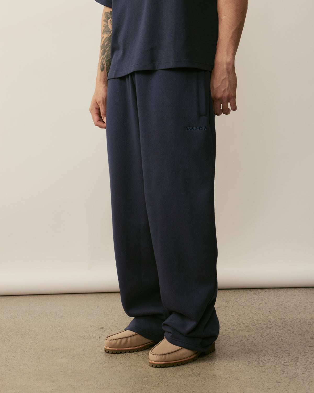 Core Essentials Wide Leg Pants | Navy-3