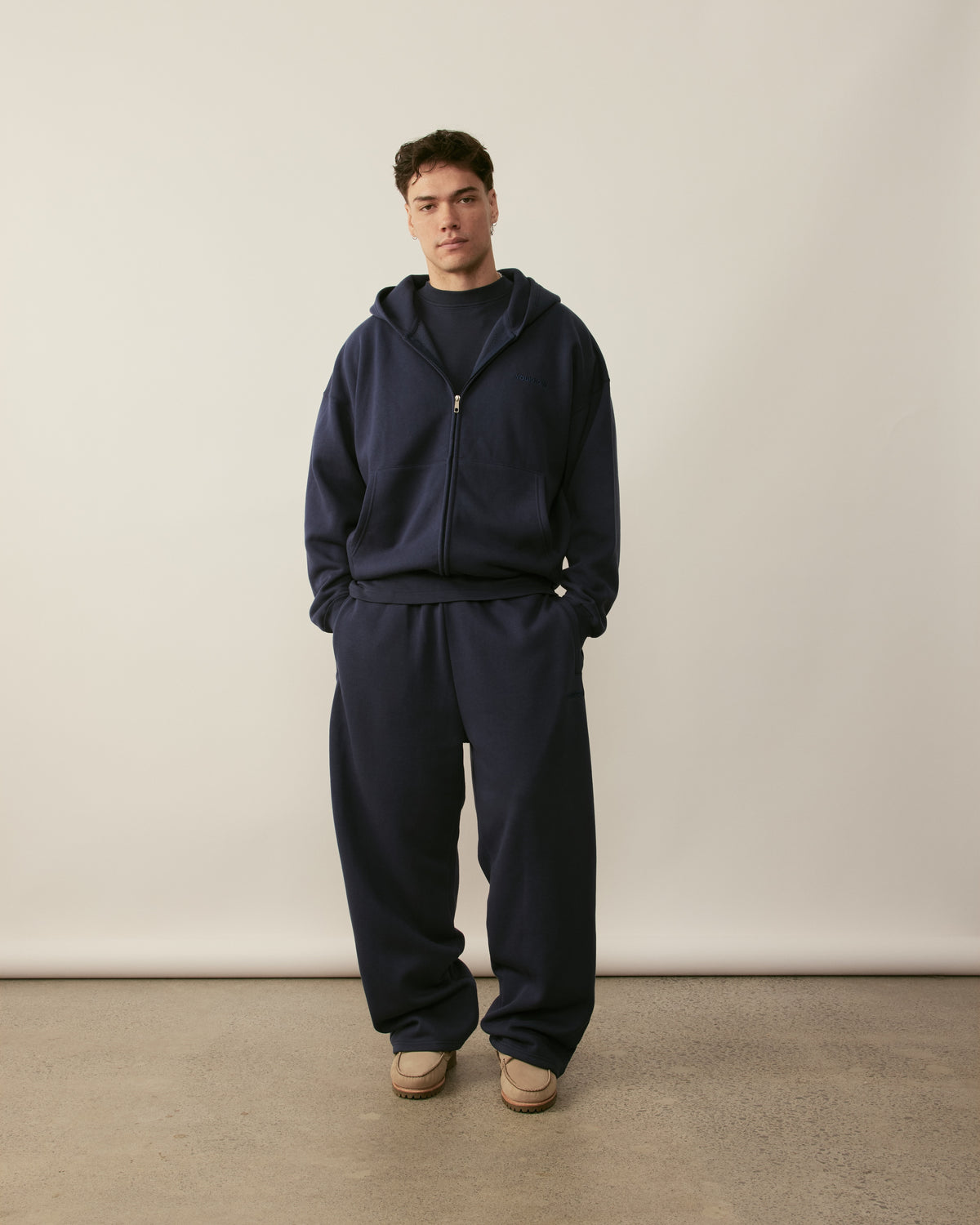 Core Essentials Zip Up Hoodie | Navy-3