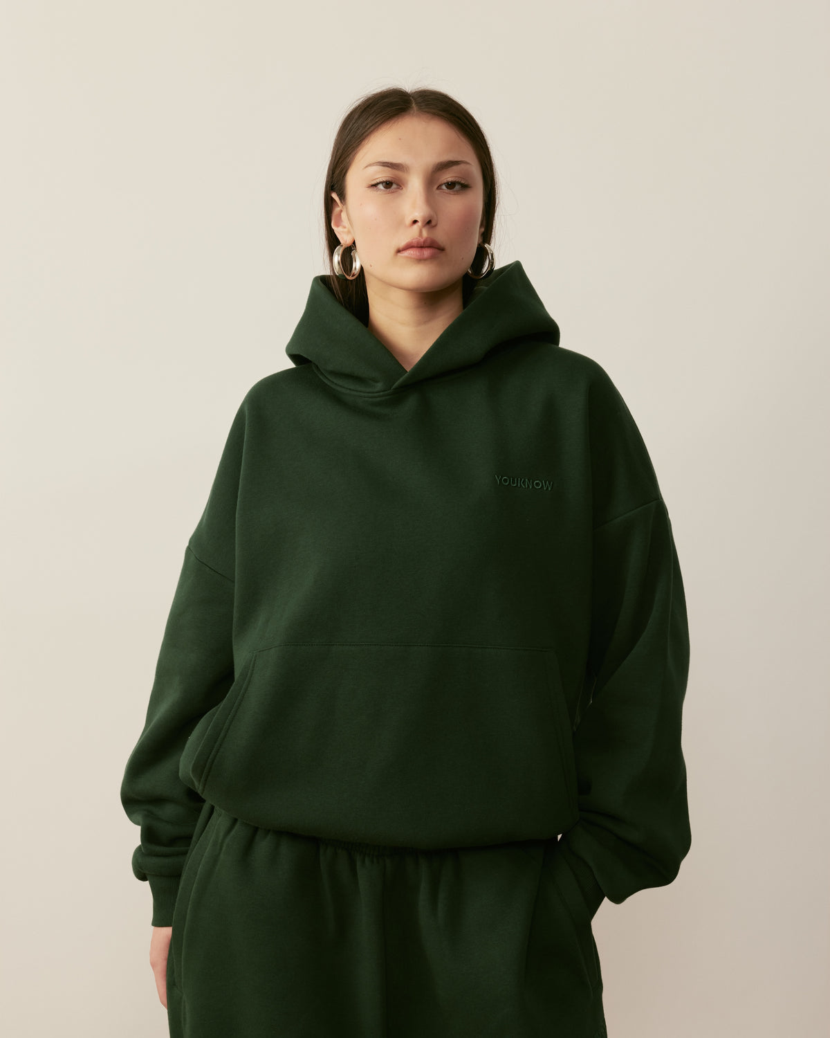 Core Essentials Box Hoodie | Forest Green-4