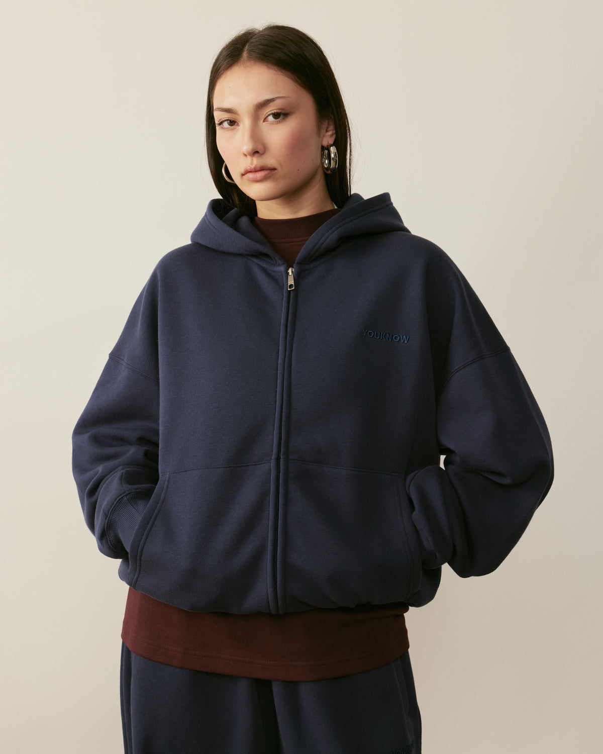 Core Essentials Zip Up Hoodie | Navy