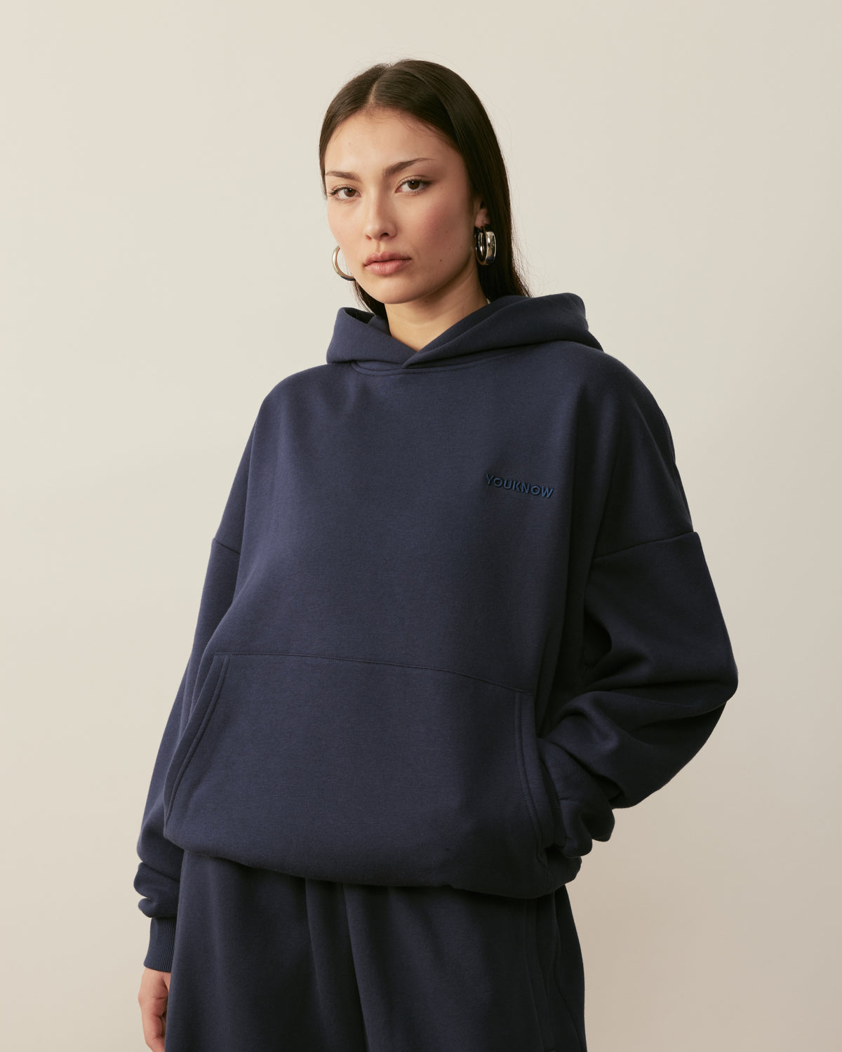 Core Essentials Box Hoodie | Navy