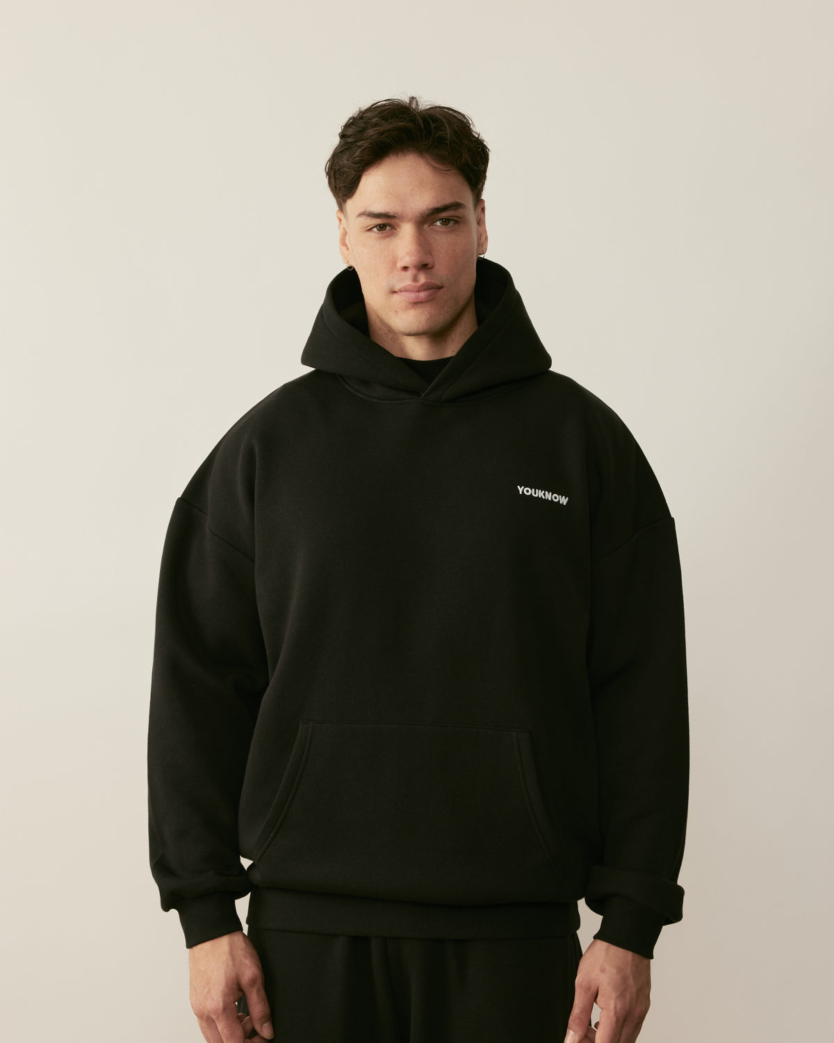 Core Essentials Relaxed Hoodie | Black-4