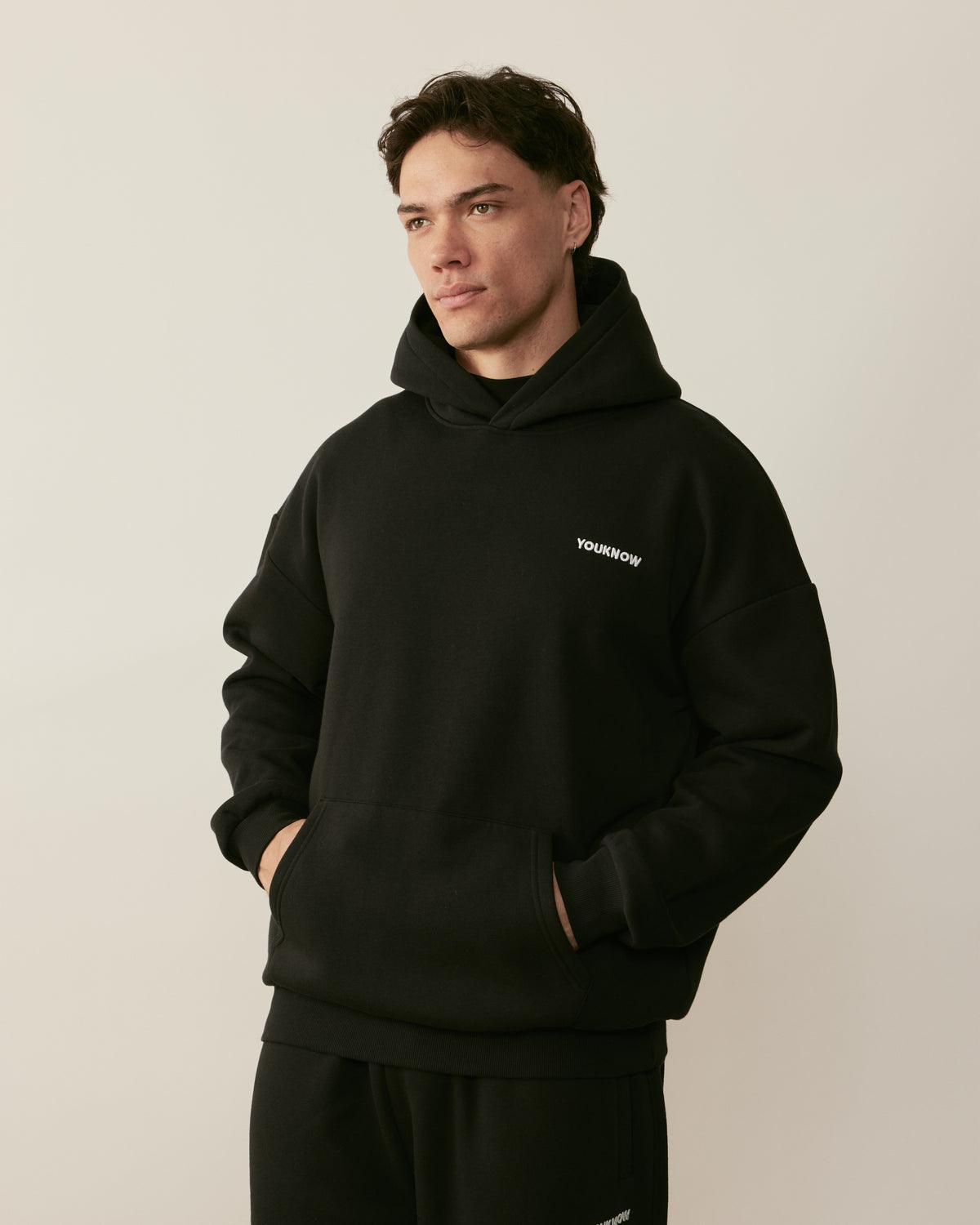 Core Essentials Relaxed Hoodie | Black