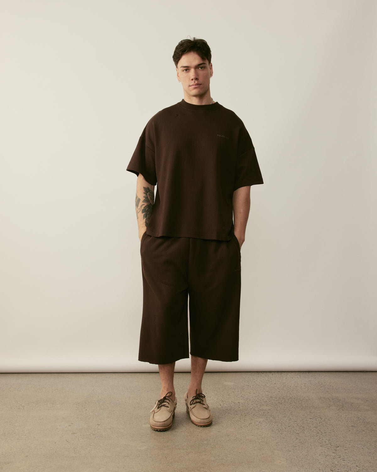 Core Essentials Box Tee | Brown-3