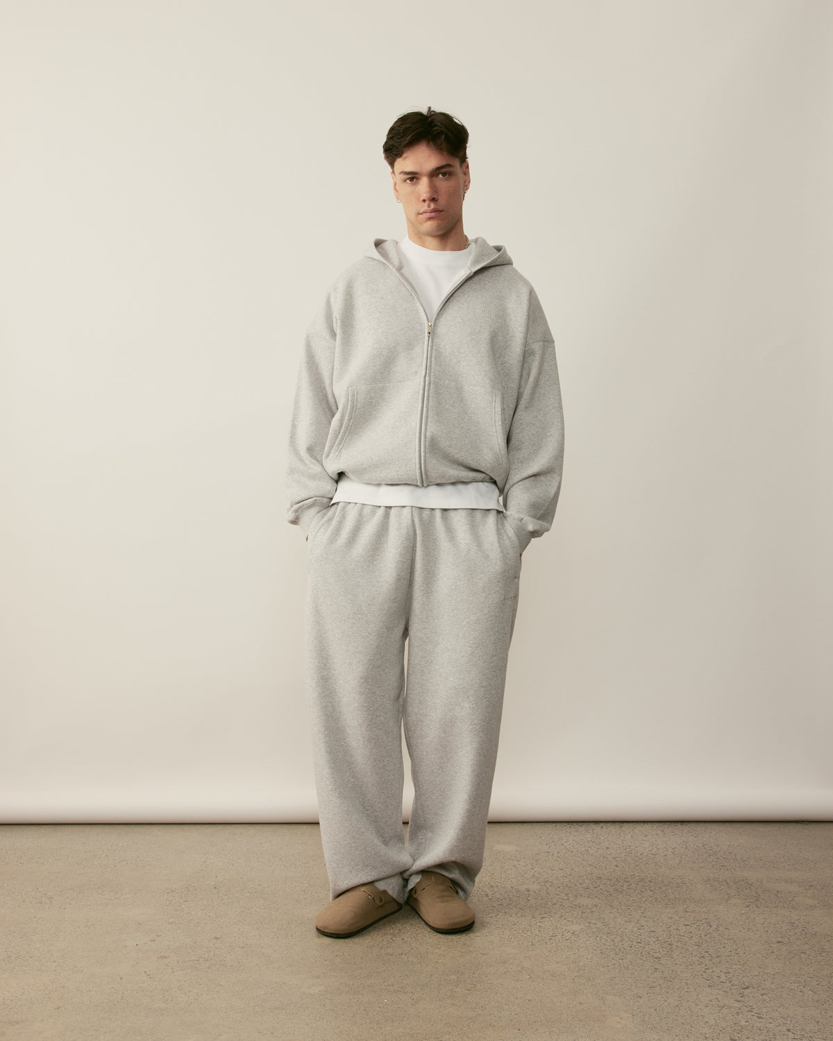Core Essentials Wide Leg Pants | Heather Grey