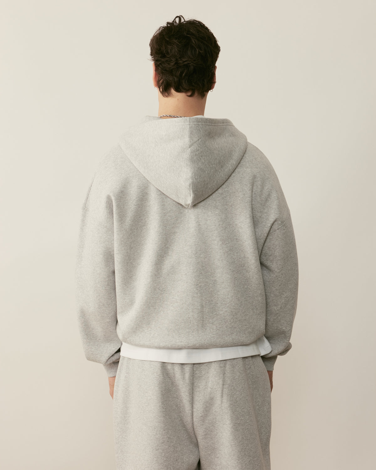 Core Essentials Zip Up Hoodie | Heather Grey-5