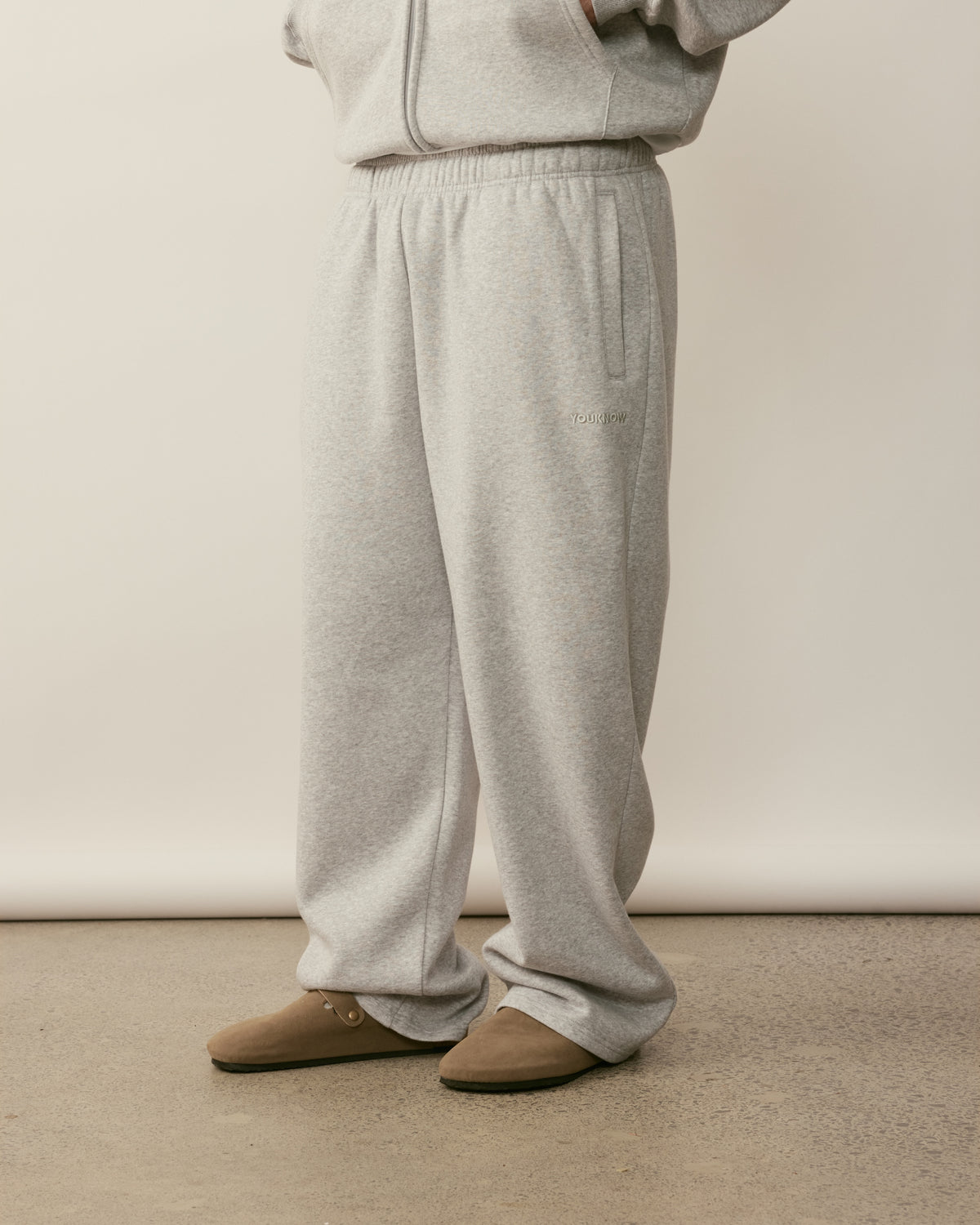 Core Essentials Wide Leg Pants | Heather Grey-3