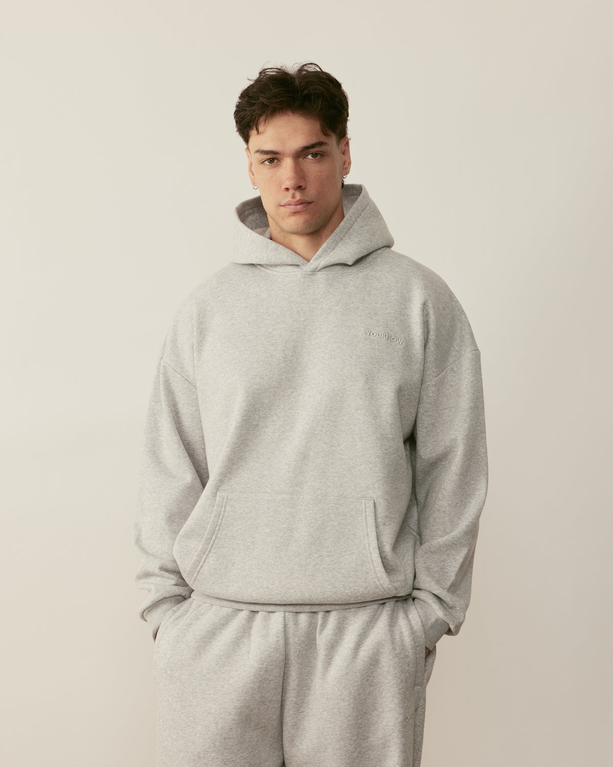 Core Essentials Relaxed Hoodie | Heather Grey